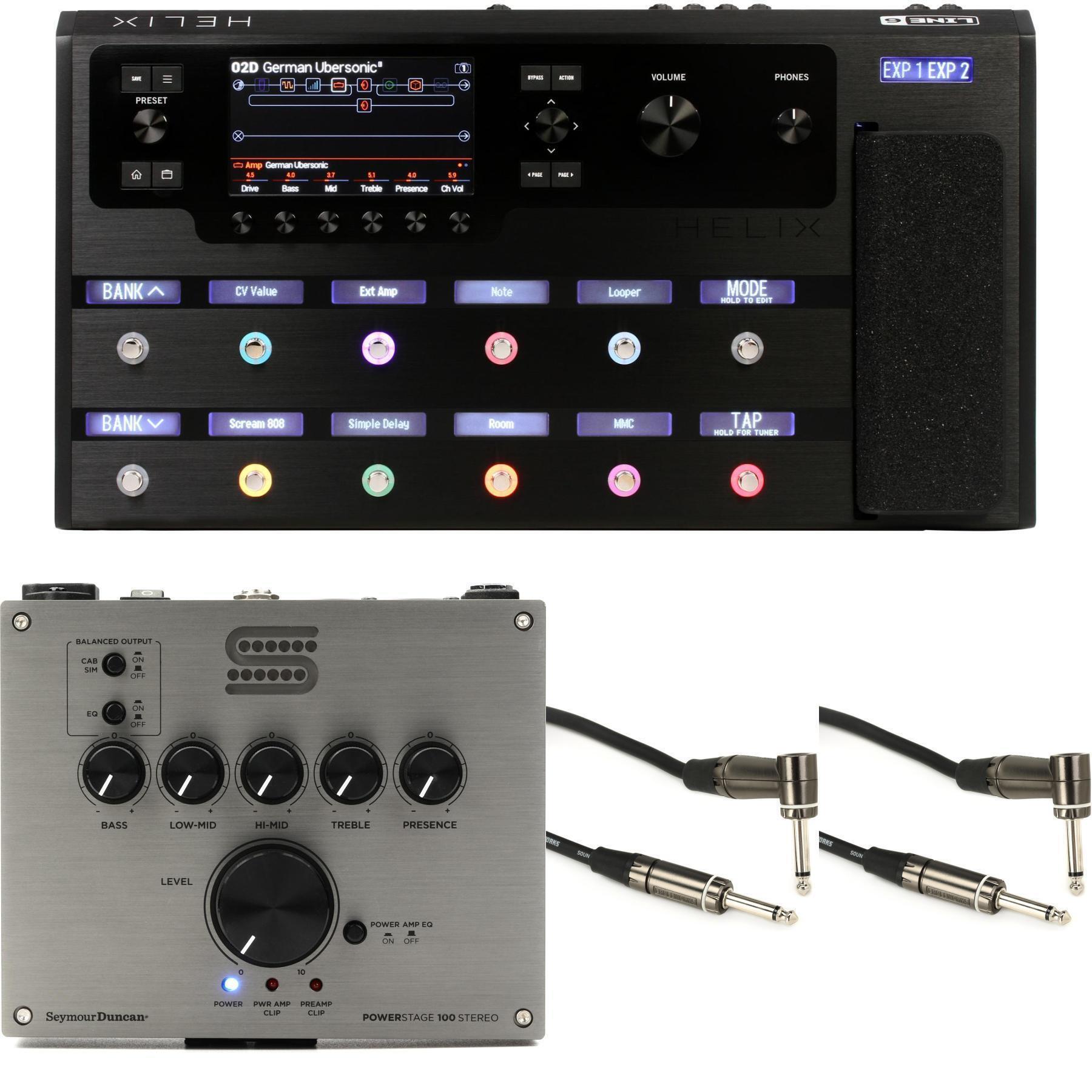 Line 6 Helix Guitar Multieffects Floor Processor and Seymour Duncan