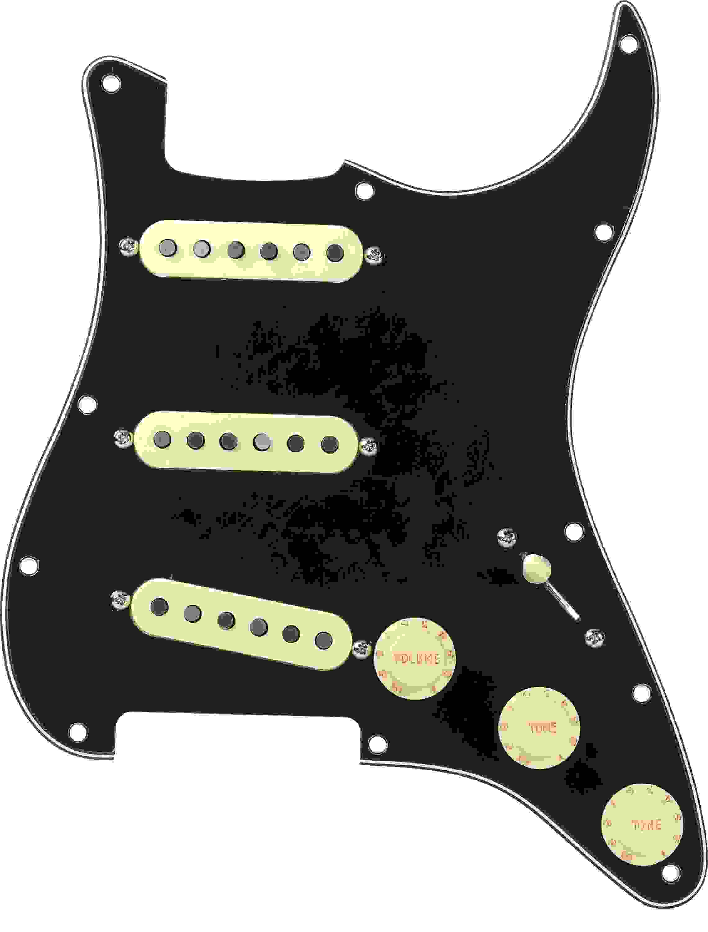 Fender Tex-Mex SSS Pre-wired Stratocaster Pickguard - Black 3-ply