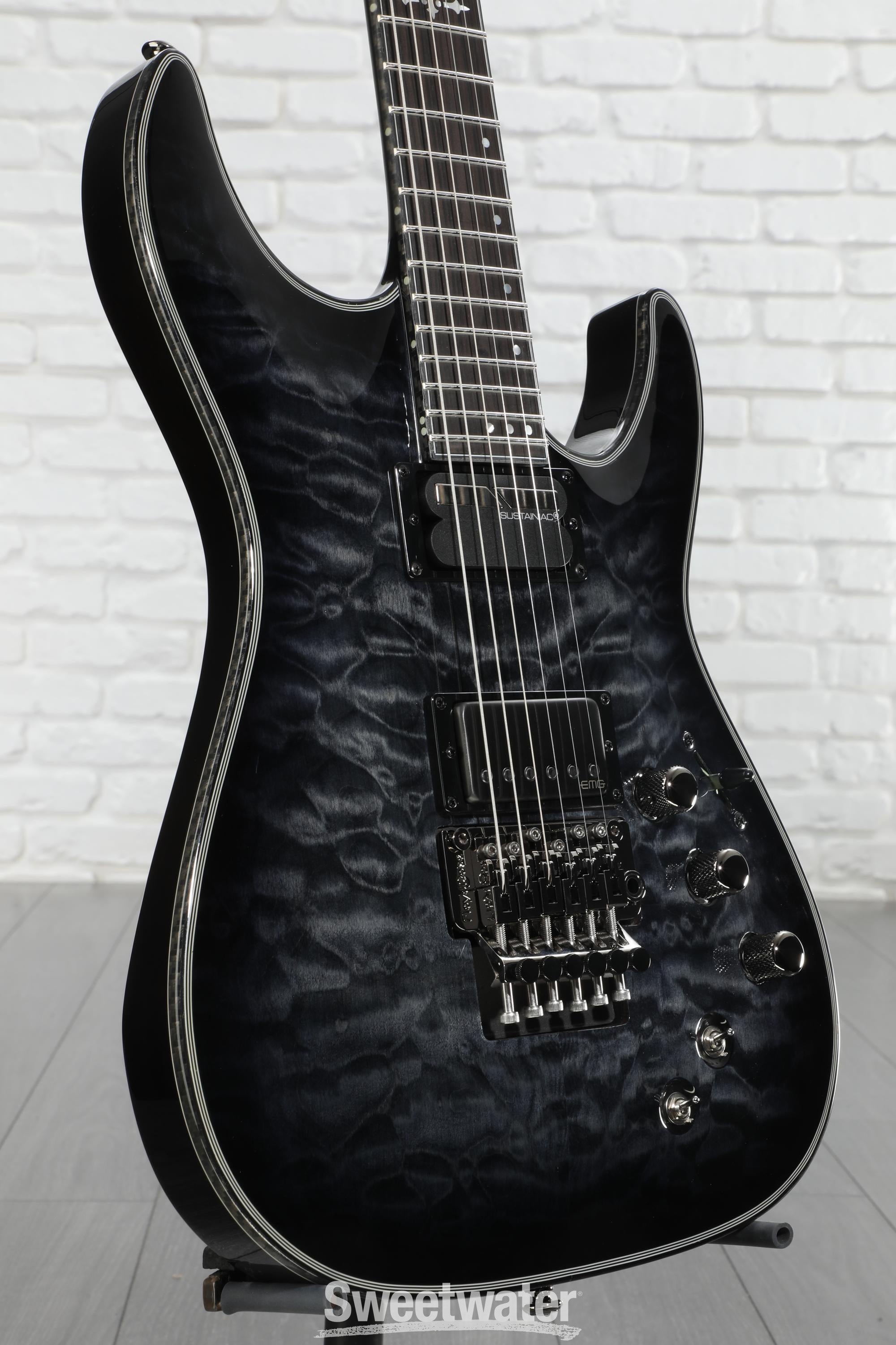 Schecter Hellraiser Hybrid C-1 FR-S Electric Guitar - Trans Black
