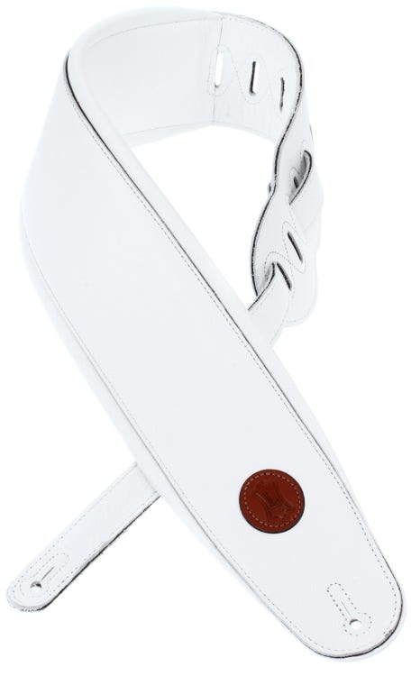 Levy's MSS2-4 Garment Leather Bass Strap - White