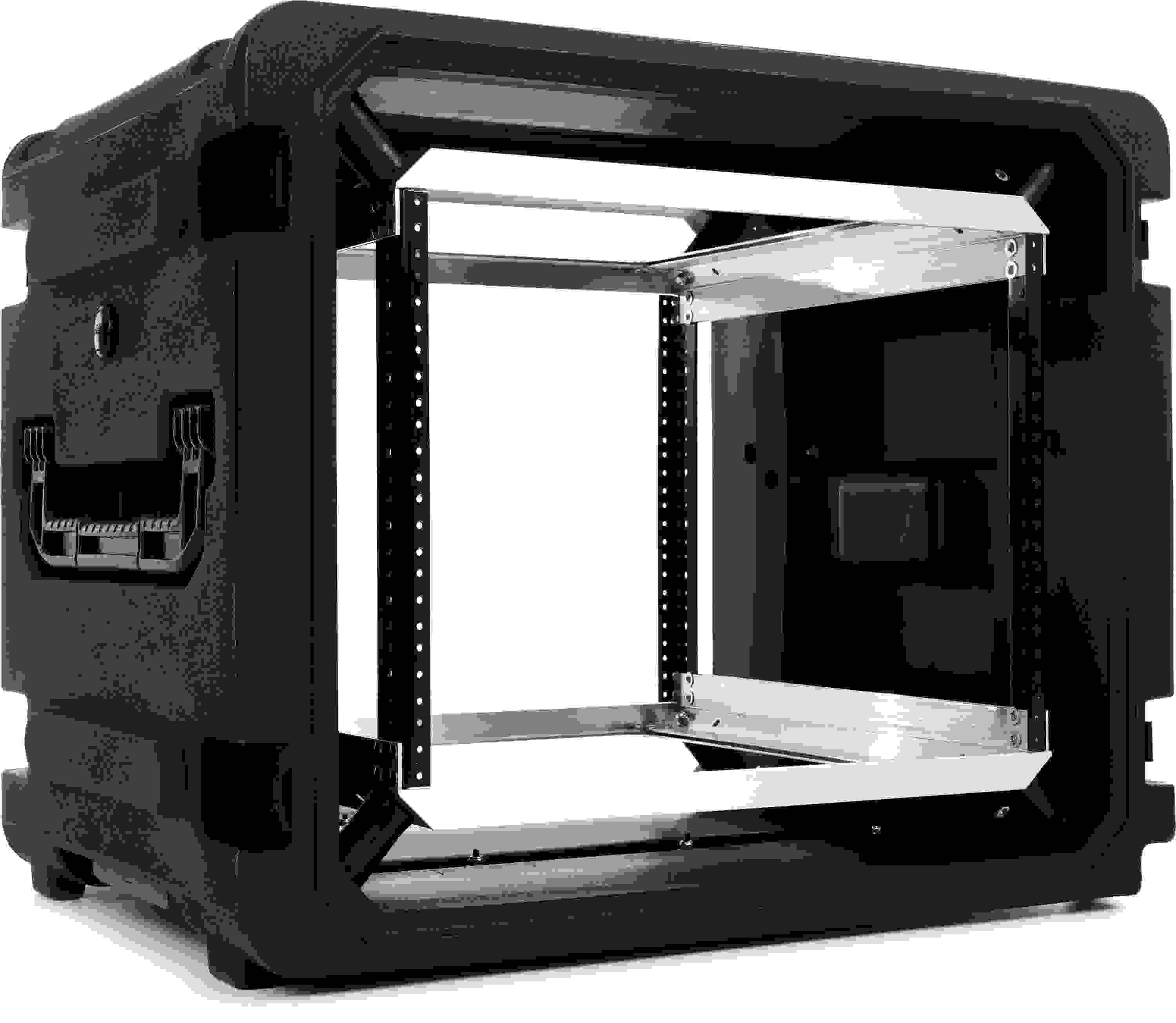 SKB 3SKB-R08U20W Roto-Molded Shockmount Rolling 8U Rack Case | Sweetwater