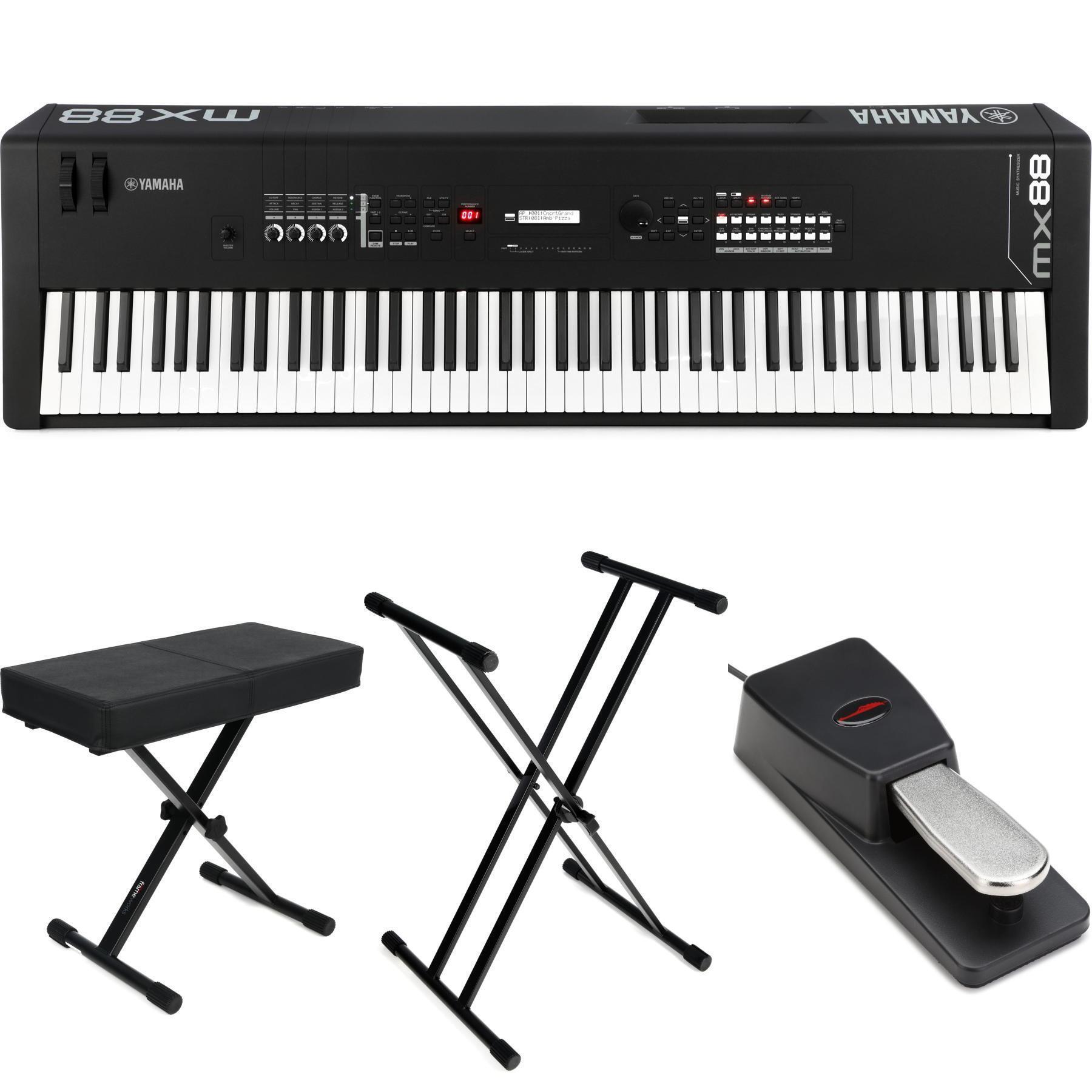 Yamaha MX88 88-key Weighted Action Music Synthesizer Essentials Bundle |  Sweetwater