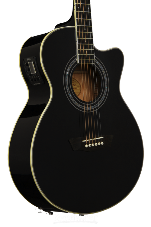 Washburn EA12-B ミニジャンボ アコースティックギター Washburn EA12 Mini Jumbo - Black | Sweetwater