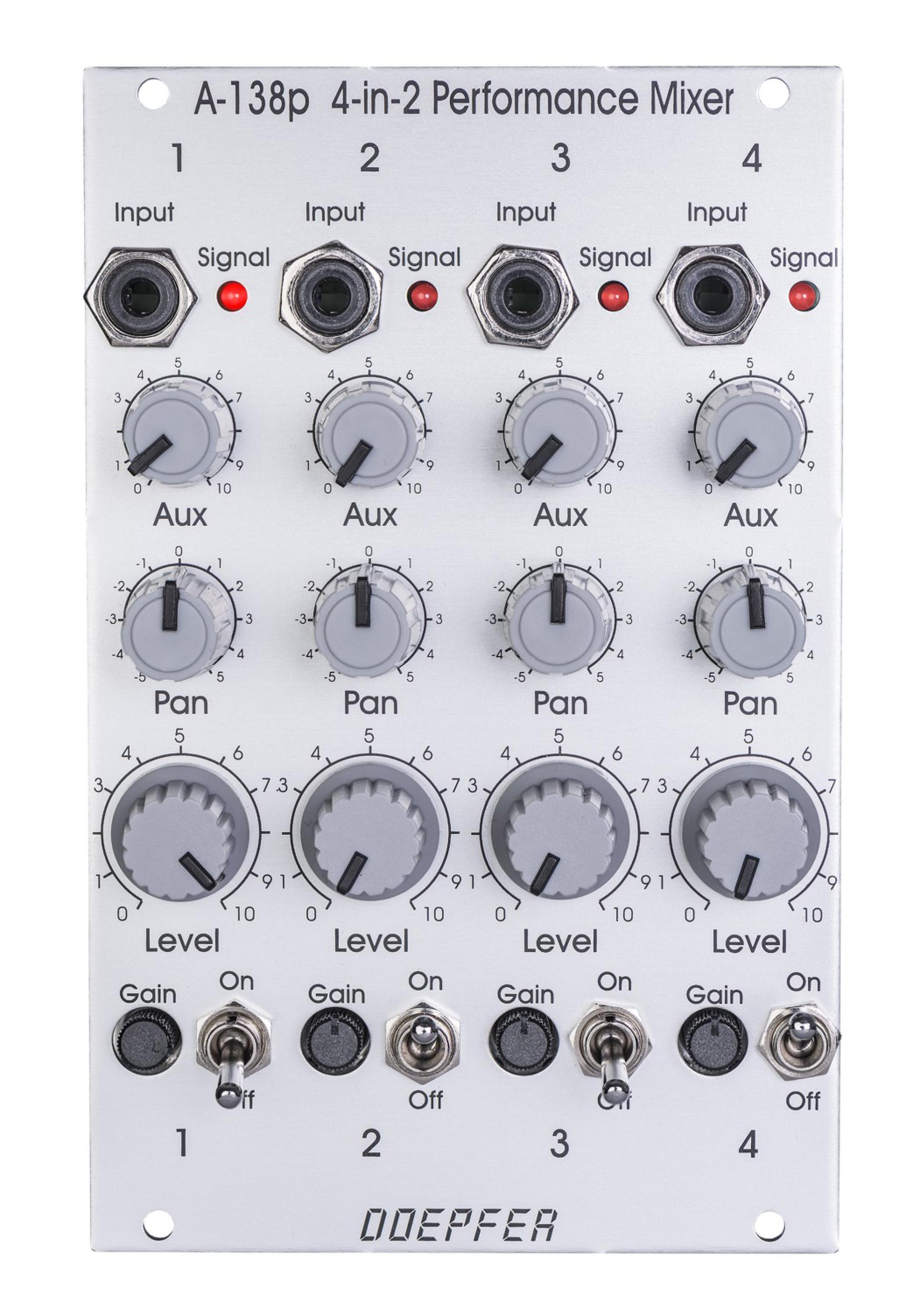 Doepfer A-138p Eurorack 4-in-2 Performance Mixer Input Module - Standard  Edition