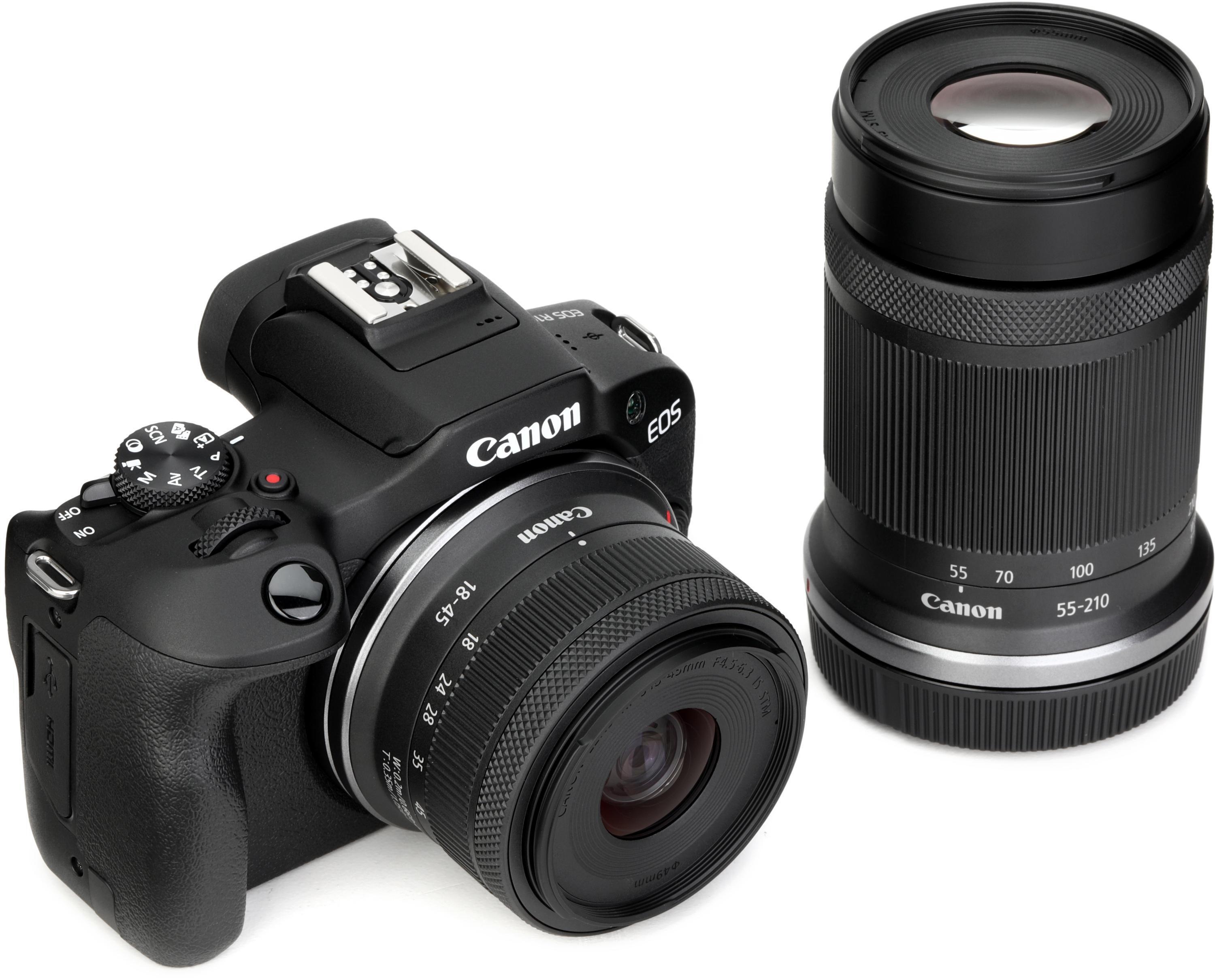 Canon EOS R100 Kit with 18-45mm f/4.5-6.3 and RF-S 55-210mm f/5