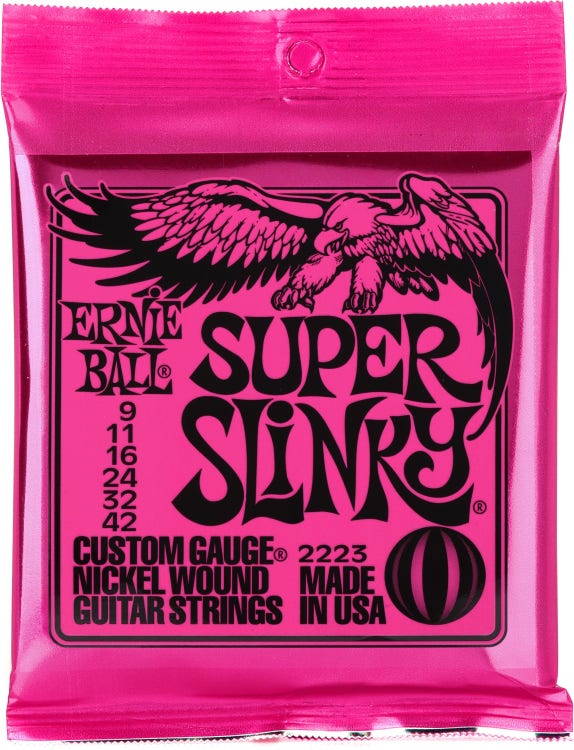 Ernie Ball 2223 Super Slinky Nickel Wound Electric Guitar Strings - .009-.042 (3-Pack)