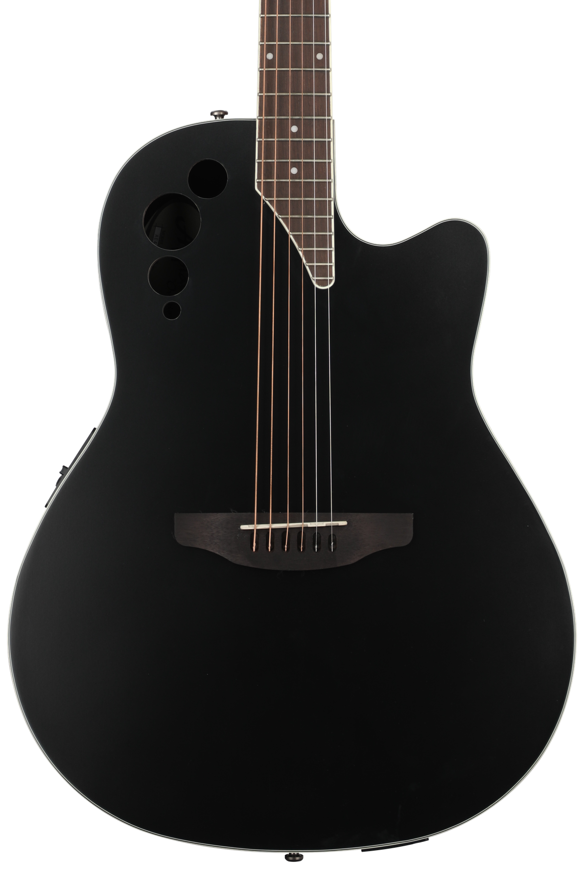 Ovation Applause AE44-5S Mid-depth Acoustic-electric Guitar - Black Satin