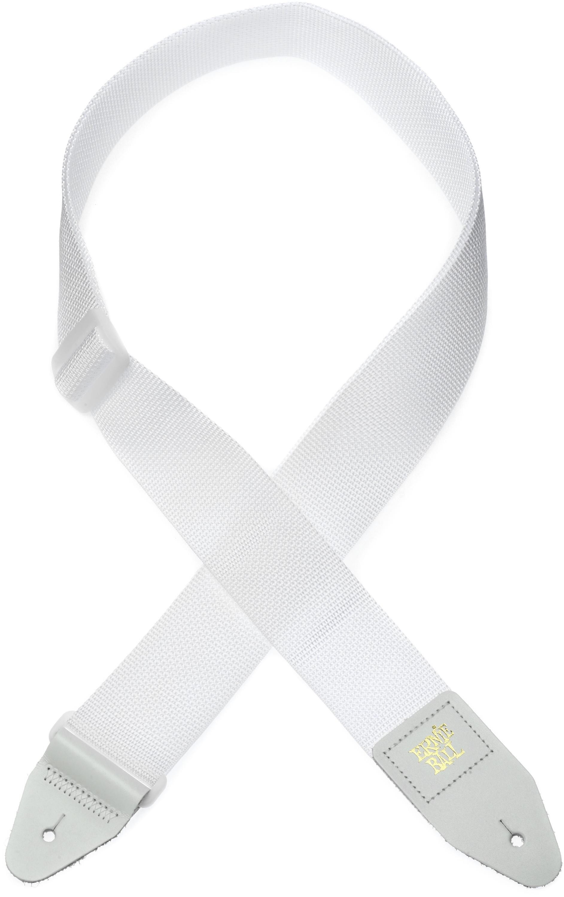 Ernie Ball 2-inch Polypro Strap - White and White | Sweetwater