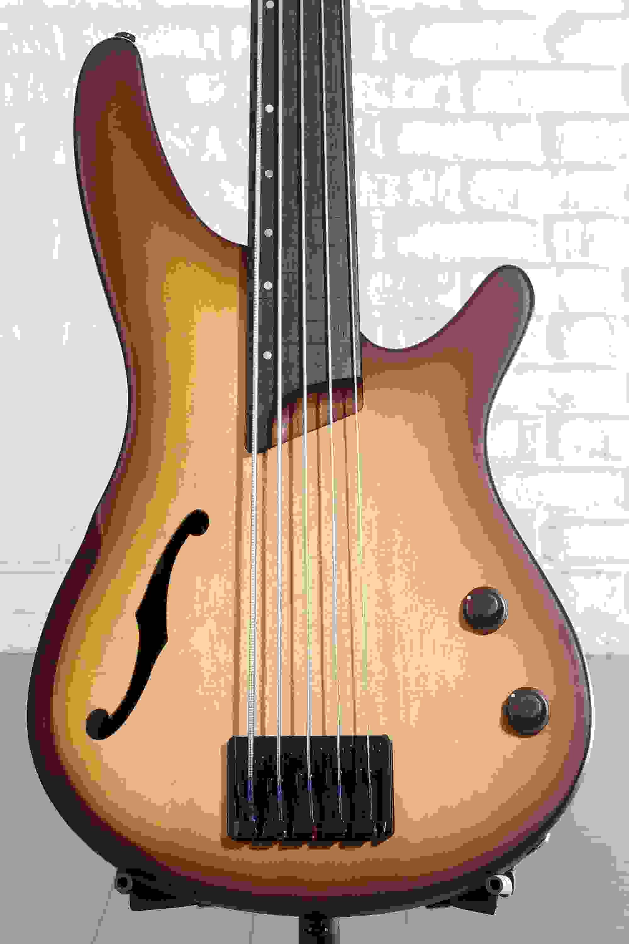 Ibanez SRH505F Fretless Bass Guitar - Natural Browned Burst Flat
