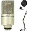 Photo of MXL 990 Large-diaphragm Condenser Microphone with Desktop Boom Stand and Pop Filter