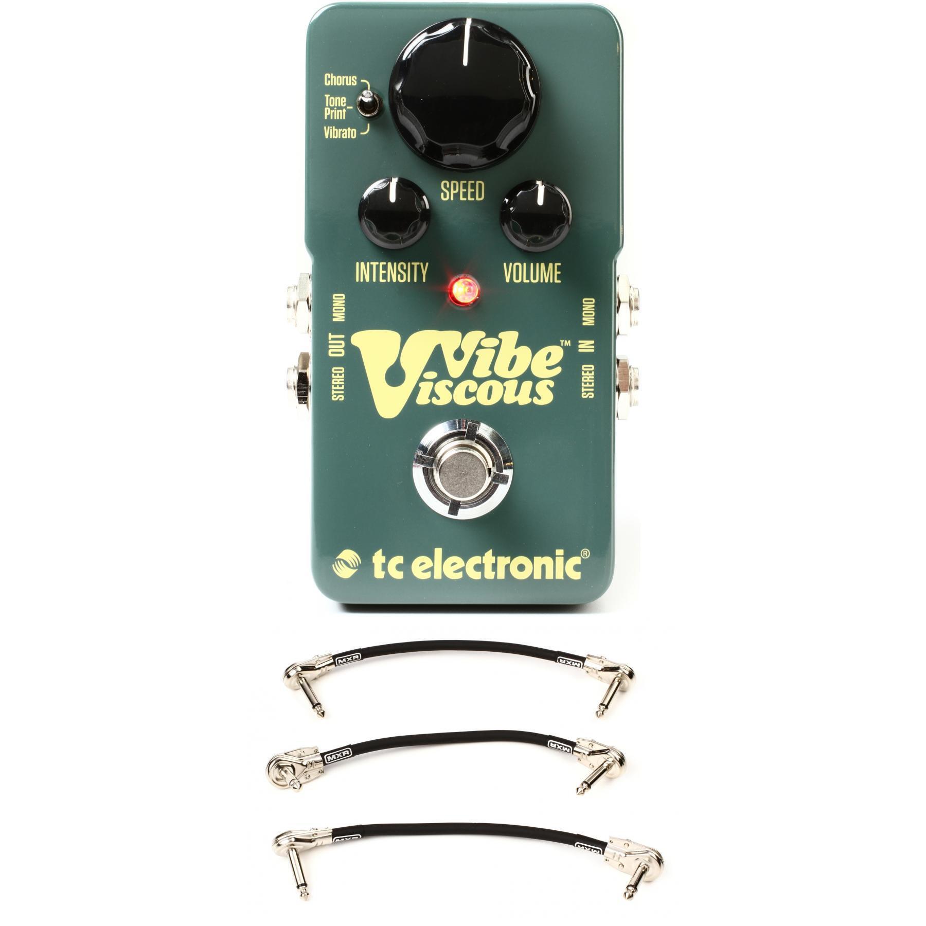 TC Electronic Viscous Vibe Uni-Vibe Pedal with 3 Patch Cables