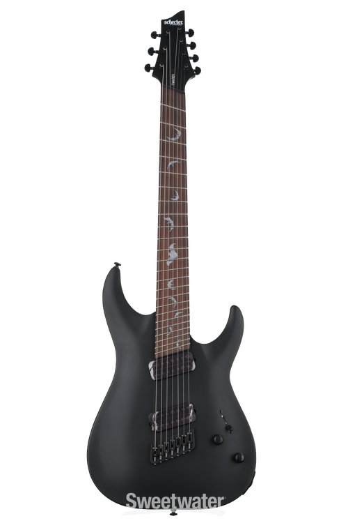 Schecter Damien-7 Multiscale 7-string Electric Guitar - Satin Black