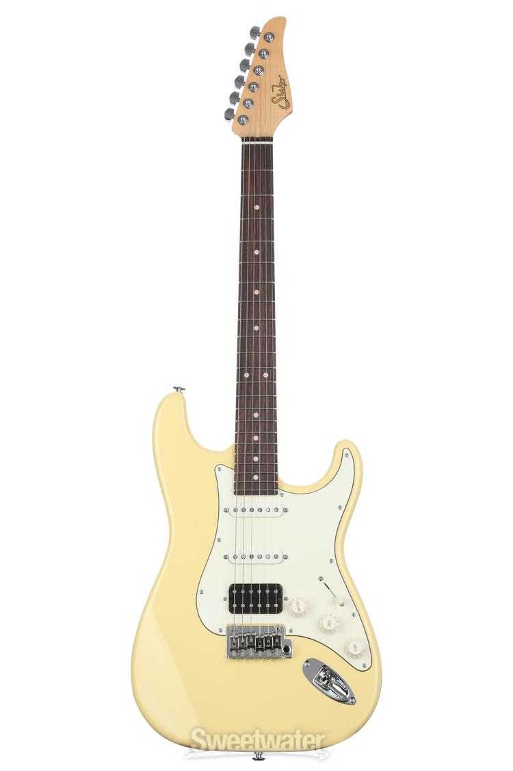 Suhr Classic S Antique HSS Electric Guitar - Vintage Yellow, Light