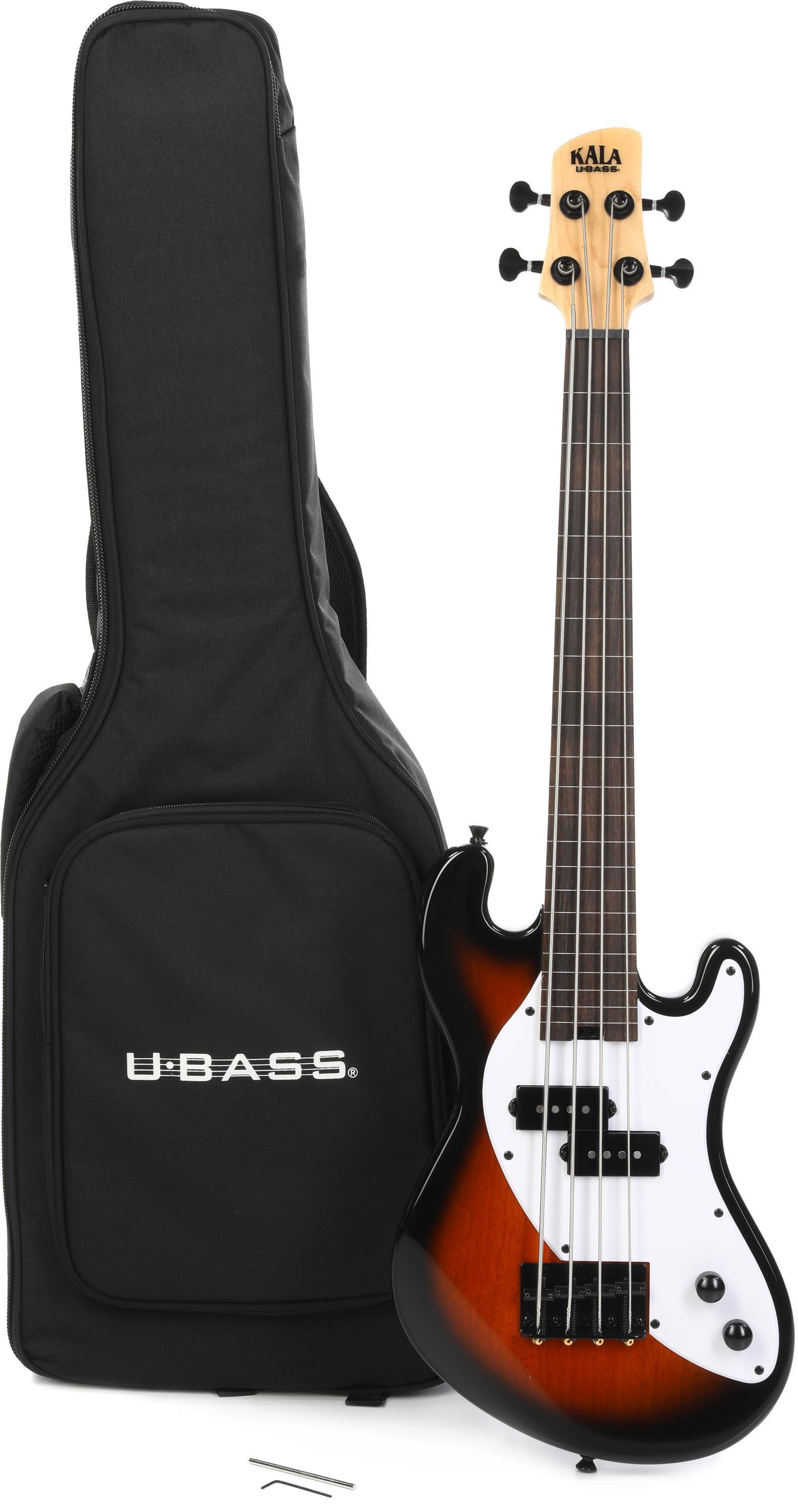 Photo of Kala Solidbody U-Bass Fretless Electric Bass Guitar - Tobacco Sunburst
