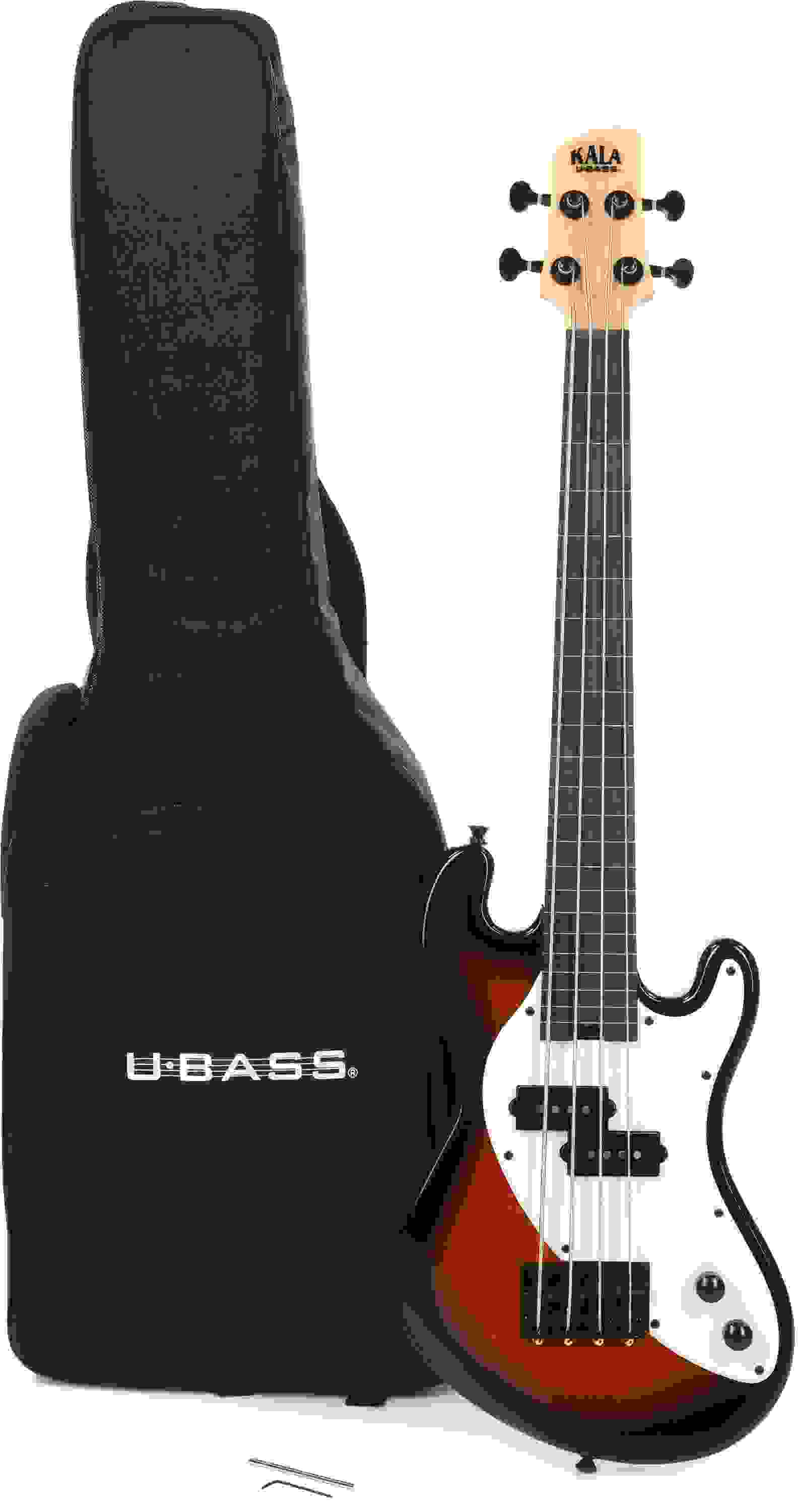 Kala Solidbody U-Bass Fretless Electric Bass Guitar - Tobacco Sunburst