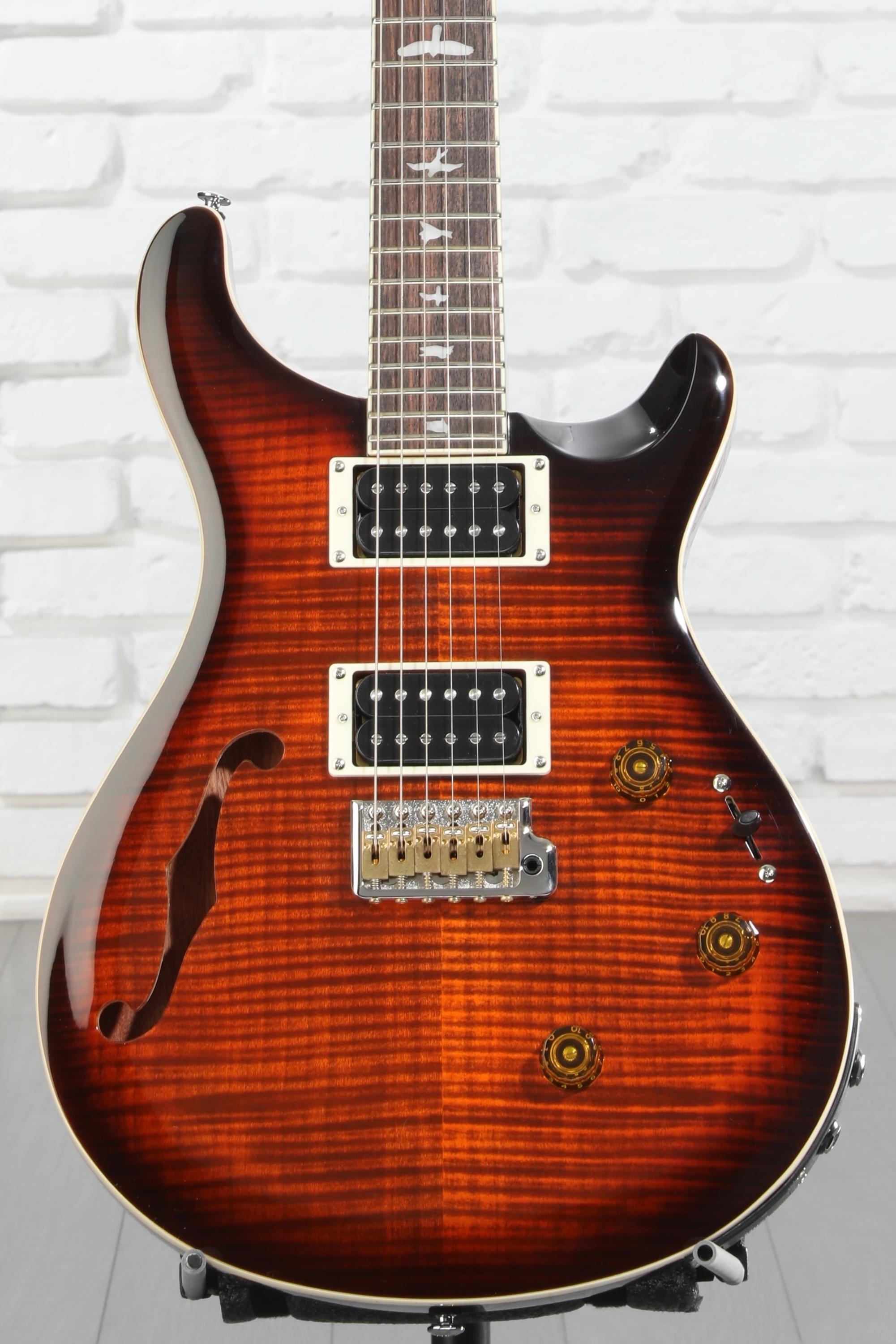 ギター PRS Custom 24 Semi-Hollow PRS SE Custom 24 Semi-Hollow Piezo Electric Guitar - Orange