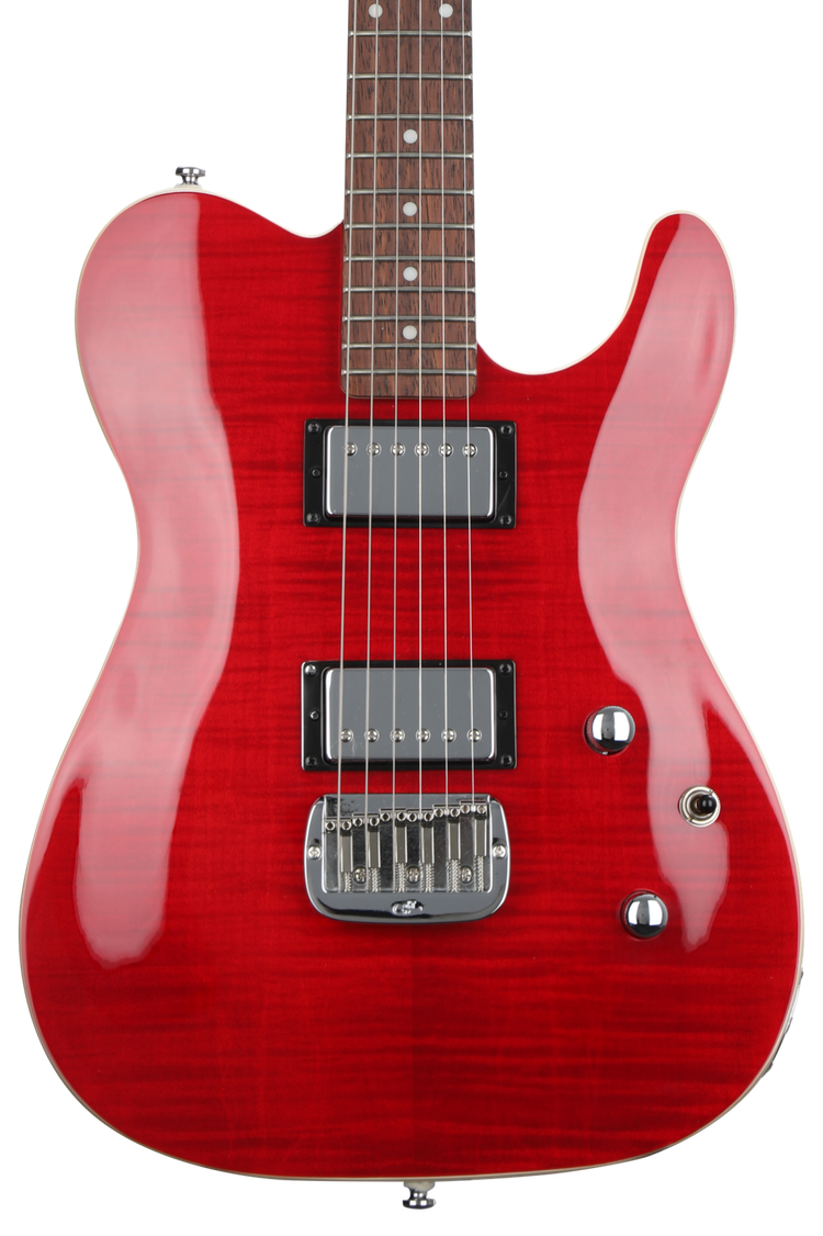 G&L Tribute ASAT Deluxe Carved Top Electric Guitar - Trans Red