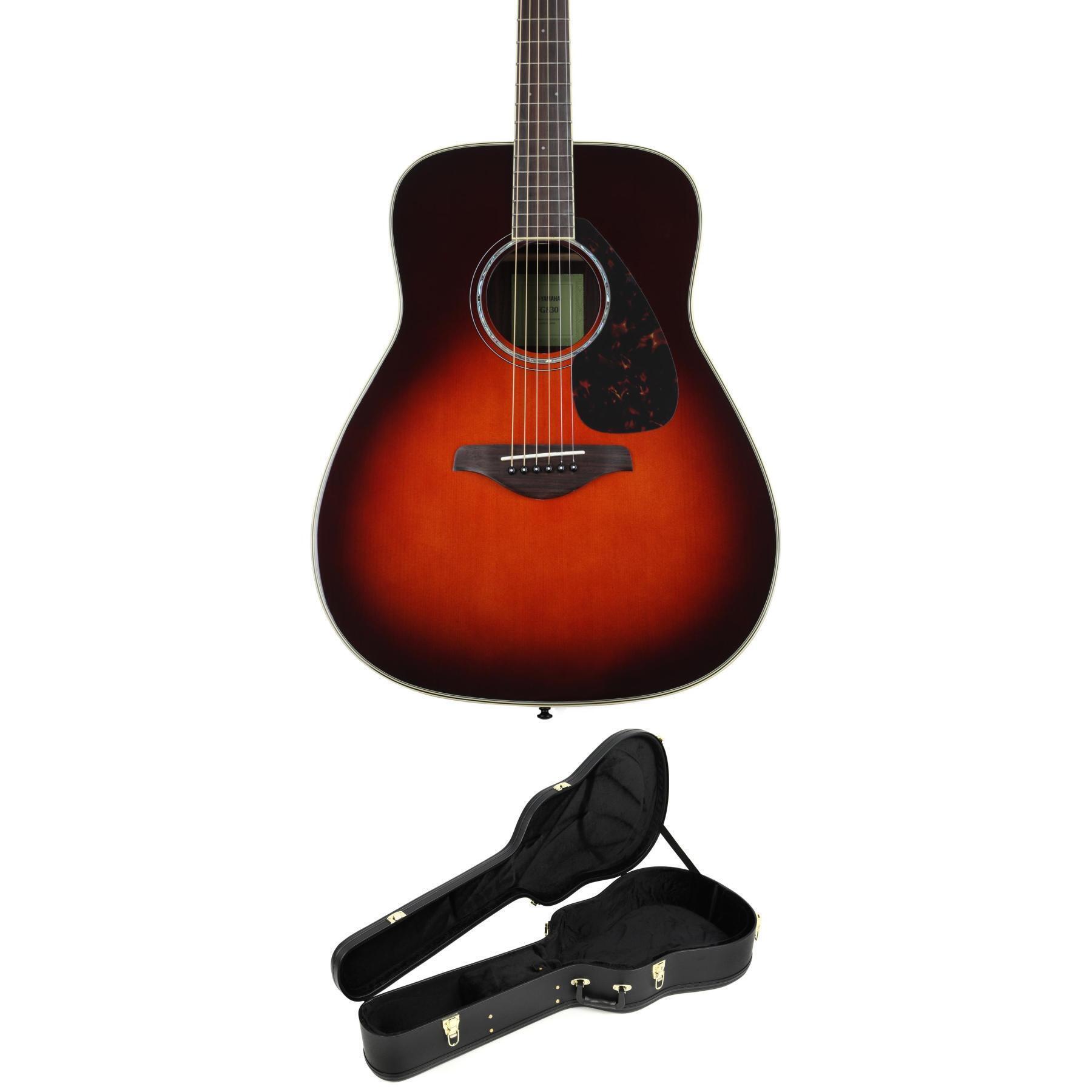 Yamaha FG830 Dreadnought Acoustic Guitar with Case Tobacco Brown Sunburst Sweetwater