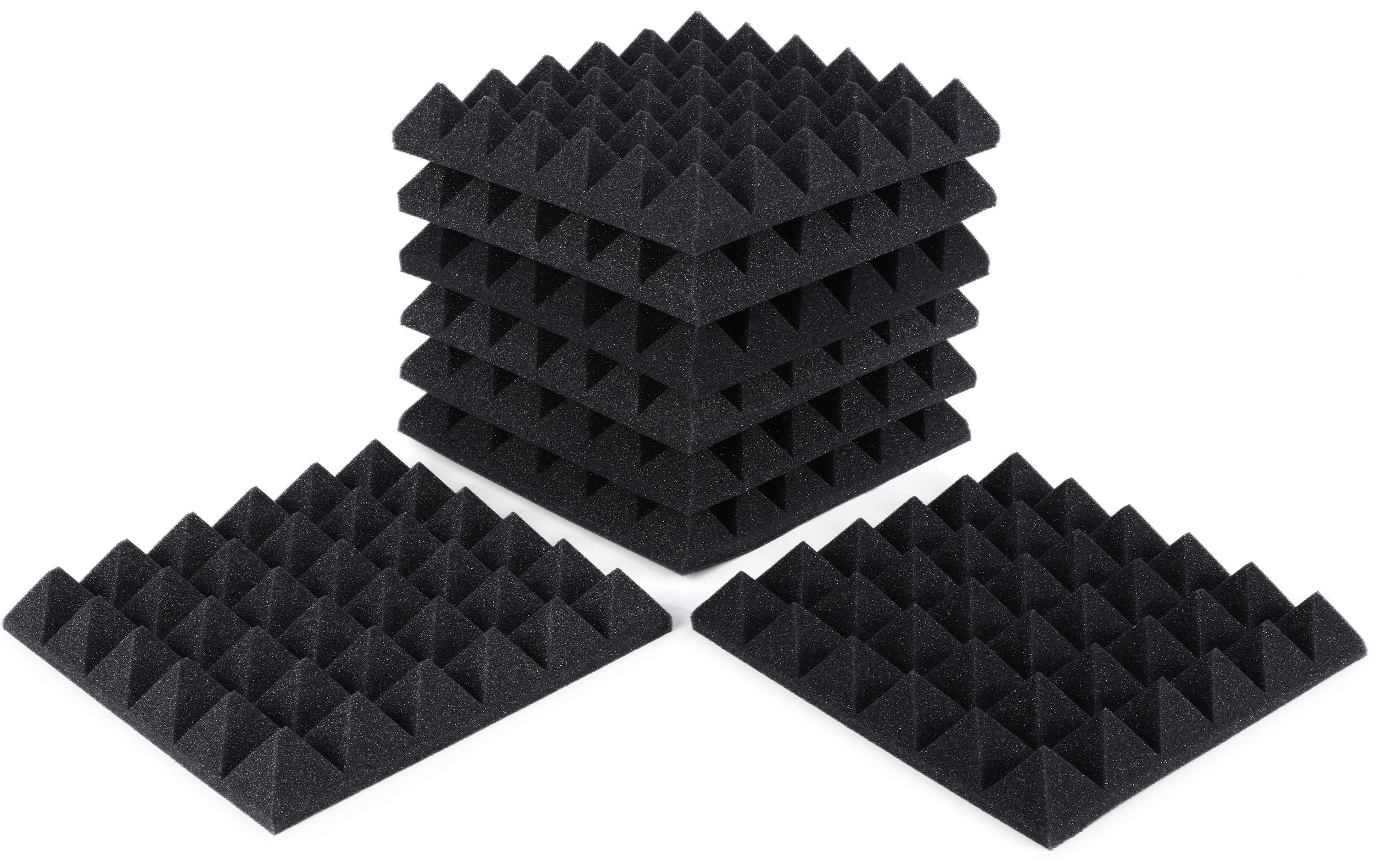 Gator 8-pack of Charcoal 12-inch x 12-inch Acoustic Pyramid Panel ...