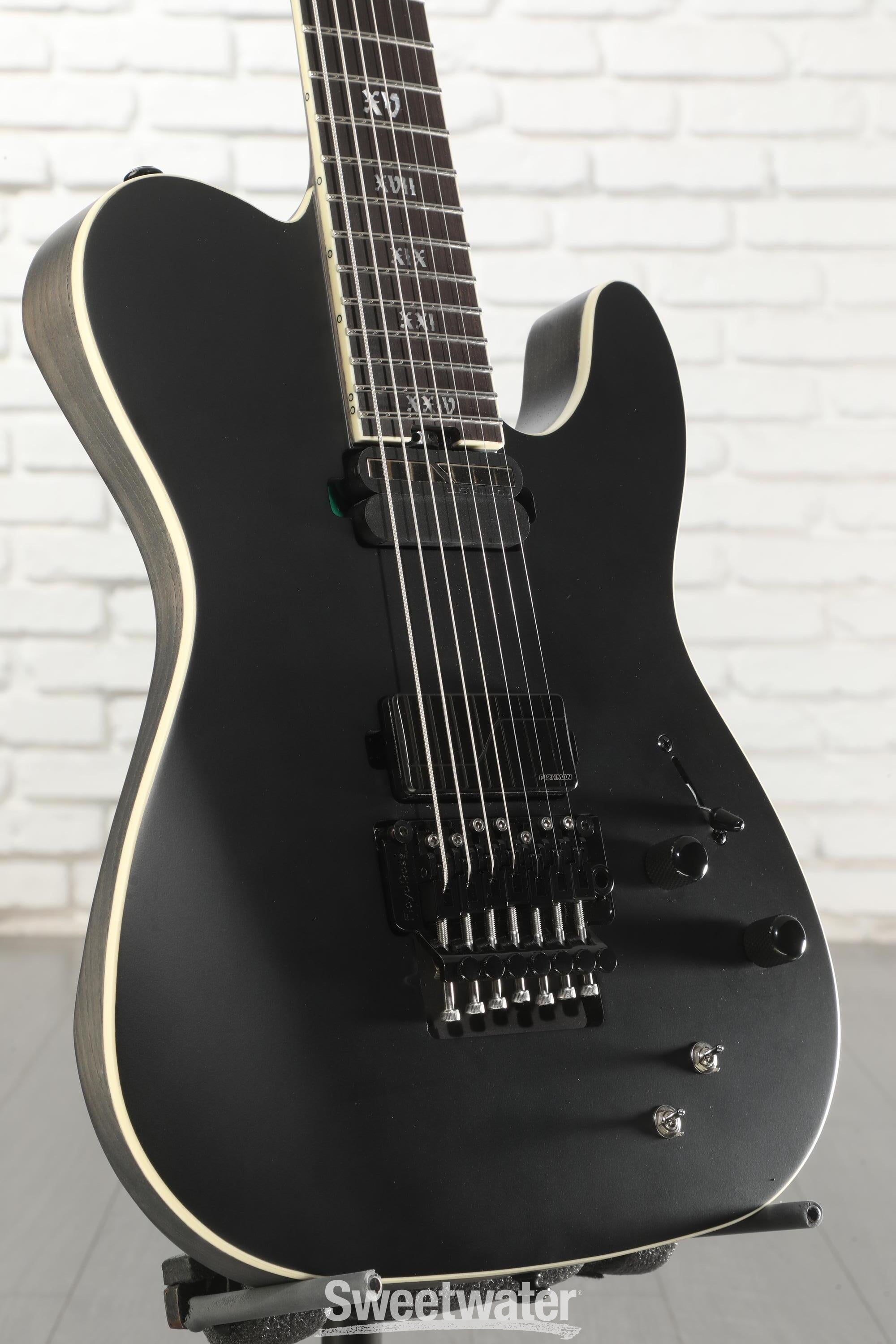 Photo of Schecter PT-7 FR-S SLS Elite Evil Twin 7-string Electric Guitar - Satin Black/Light Gray Stain