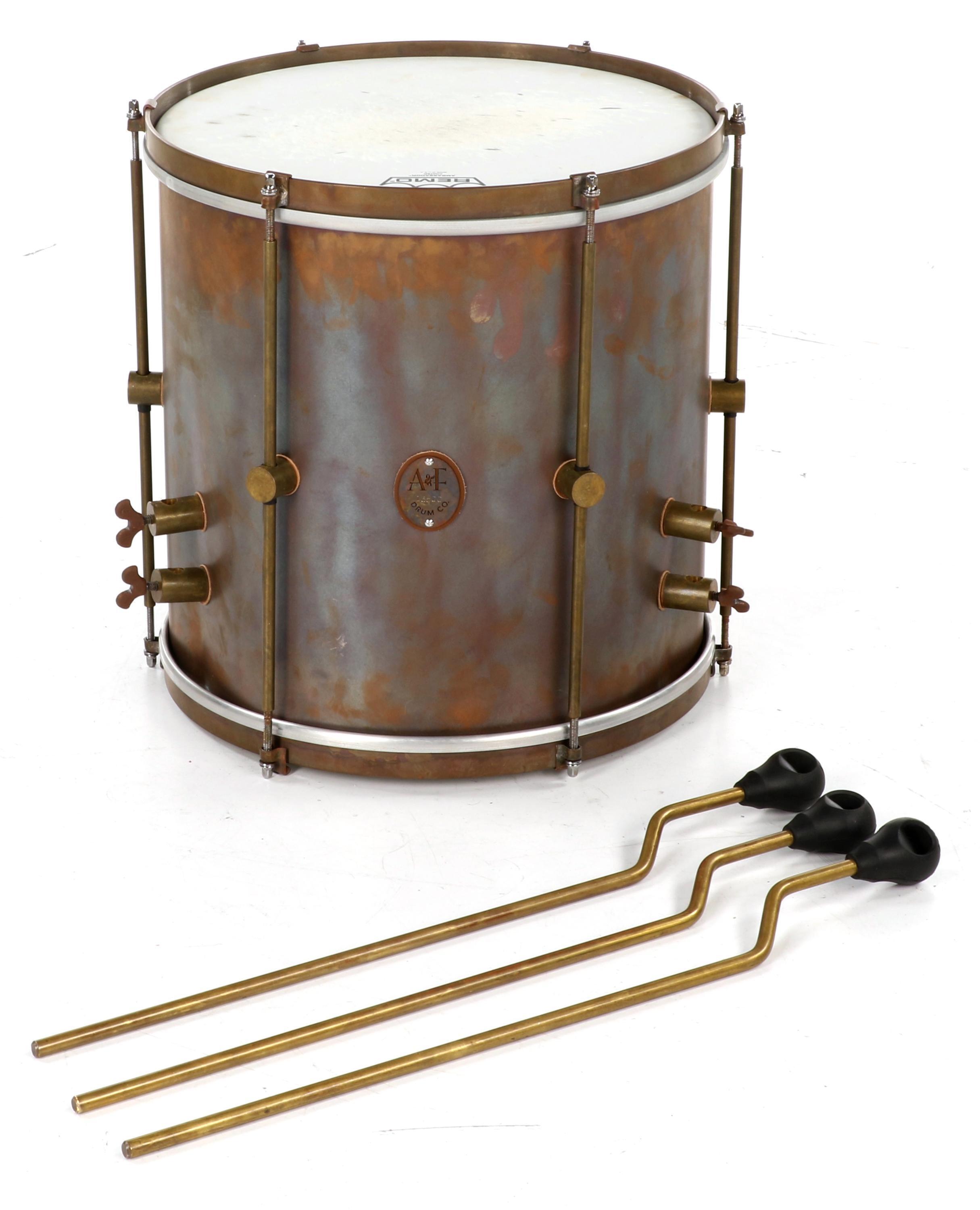 A&F Drum Company Copper Floor Tom 14 x 16 inch Brass Hoops Sweetwater