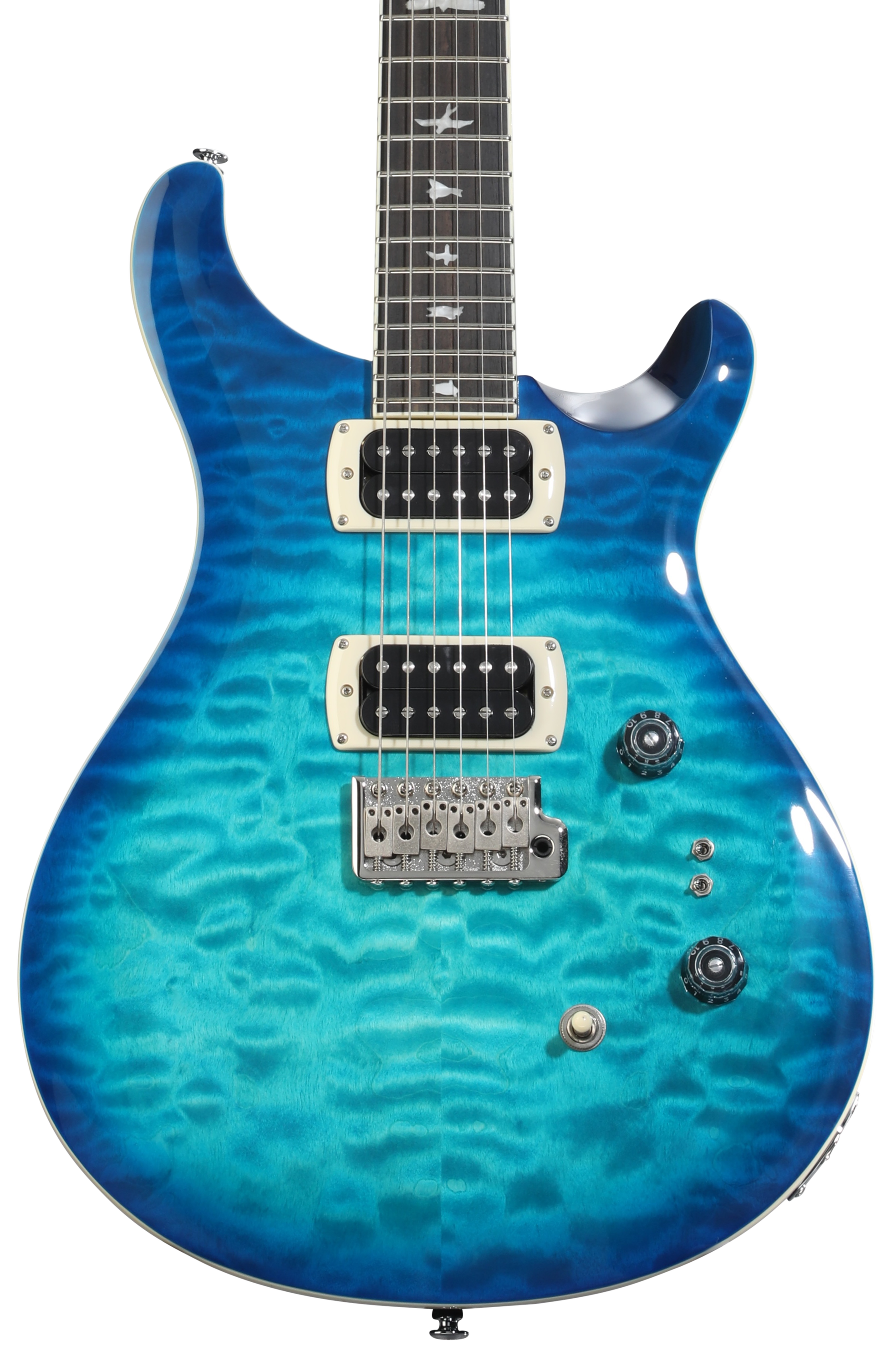 PRS SE Custom 24-08 Quilt Electric Guitar - Lake Blue | Sweetwater