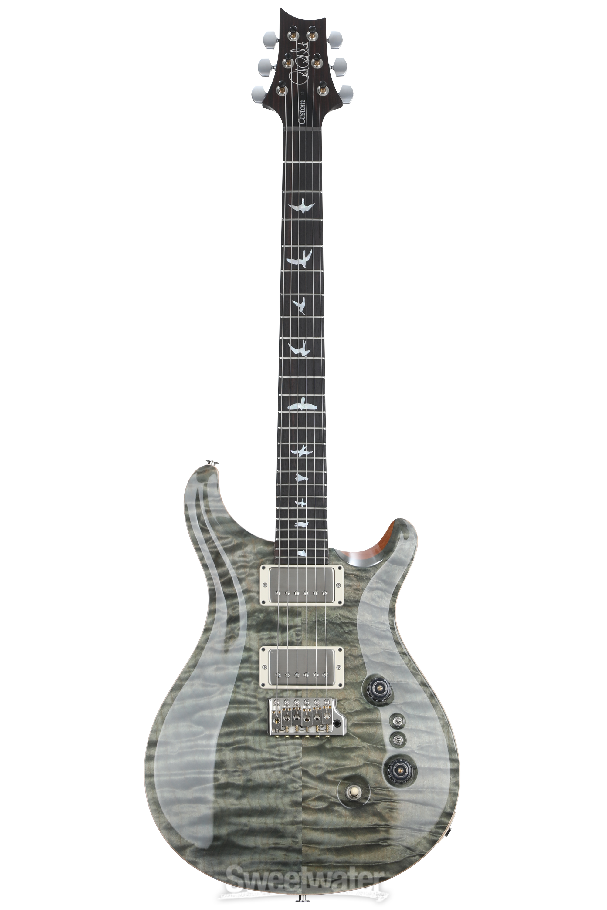 a*崎様 PRS custom24 10top 2012 PRS Wood Library Custom 24-08 Electric Guitar - Trampas Green