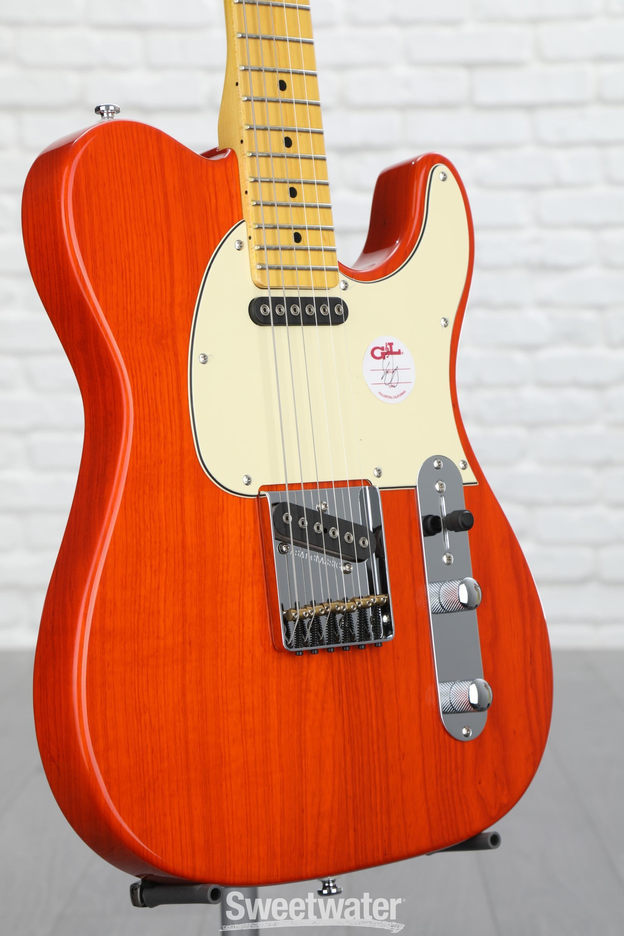 G&L Tribute ASAT Classic Electric Guitar - Clear Orange | Sweetwater