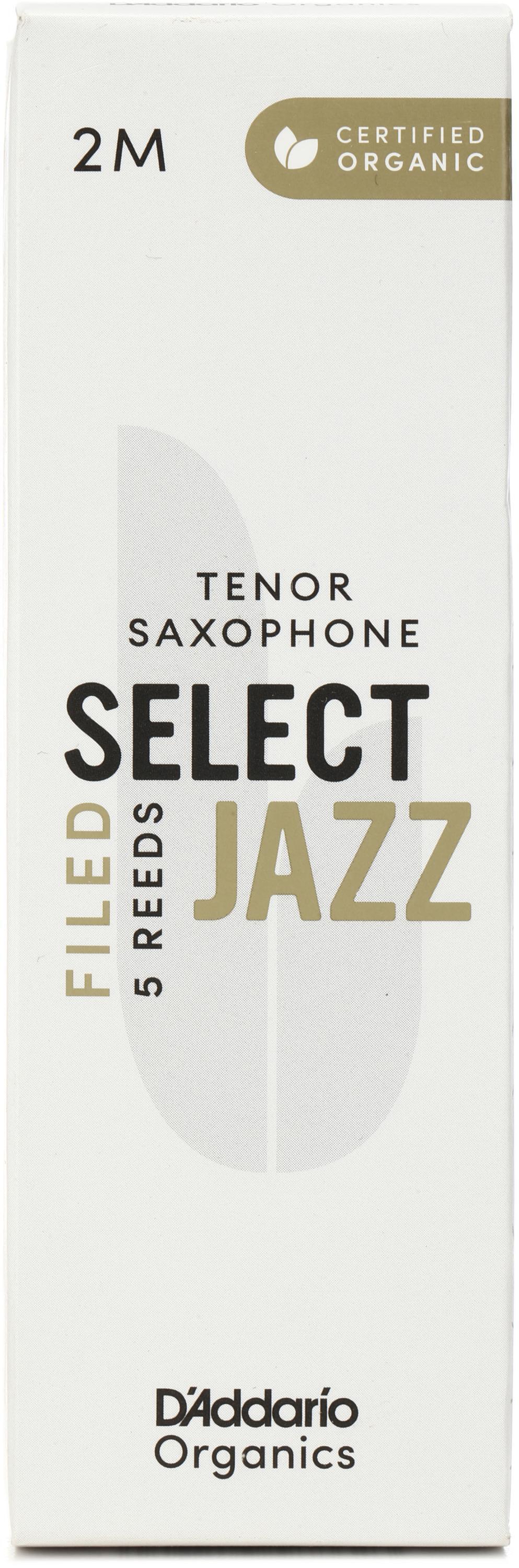 Photo of D'Addario Organics Select Jazz Filed Tenor Saxophone Reeds - 2 Medium (5-pack)