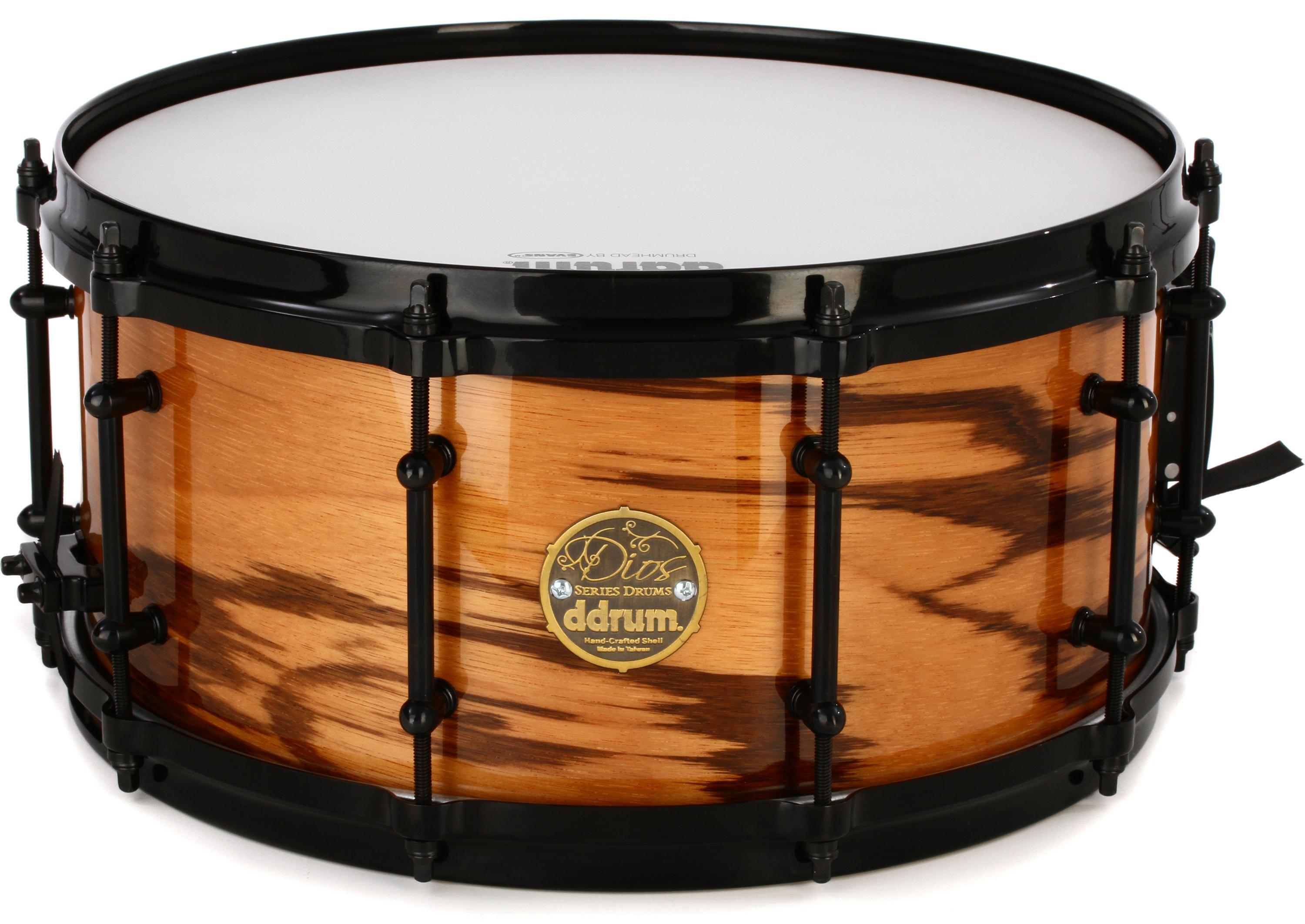 ddrum Dios Maple Snare - 6.5 x 14 inch - Natural Zebra Wood