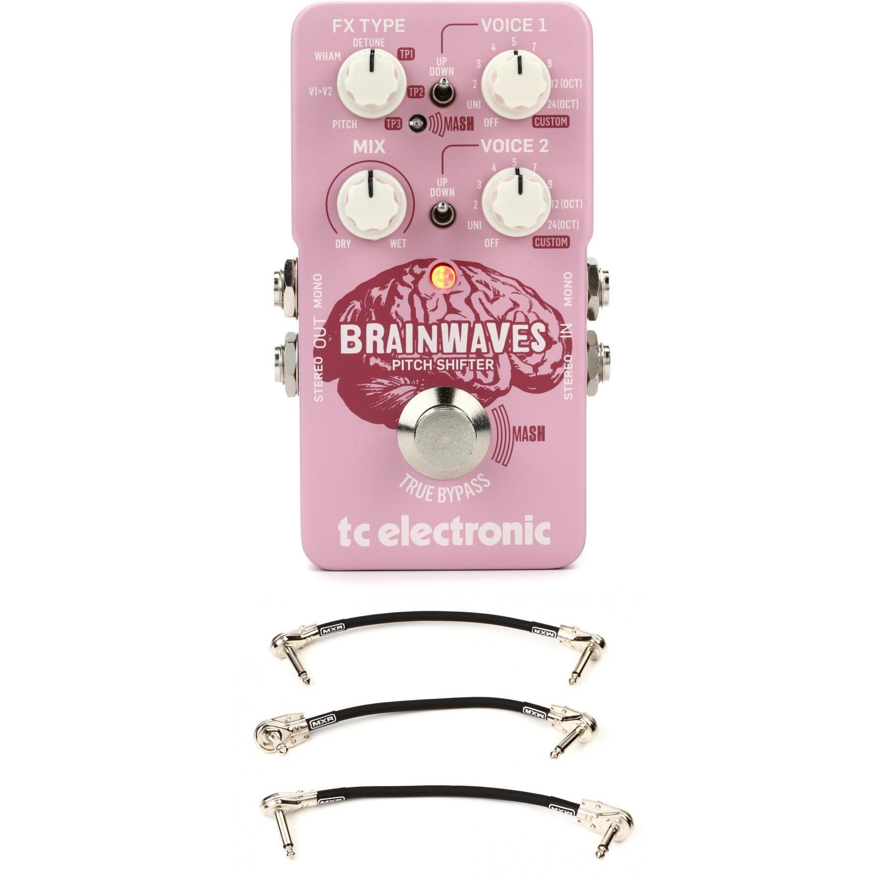 TC Electronic Brainwaves Pitch Shifter Pedal with 3 Patch Cables
