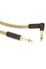 Photo of Fender 0990820086 Deluxe Series Straight to Right Angle Instrument Cable - 15 foot Tweed