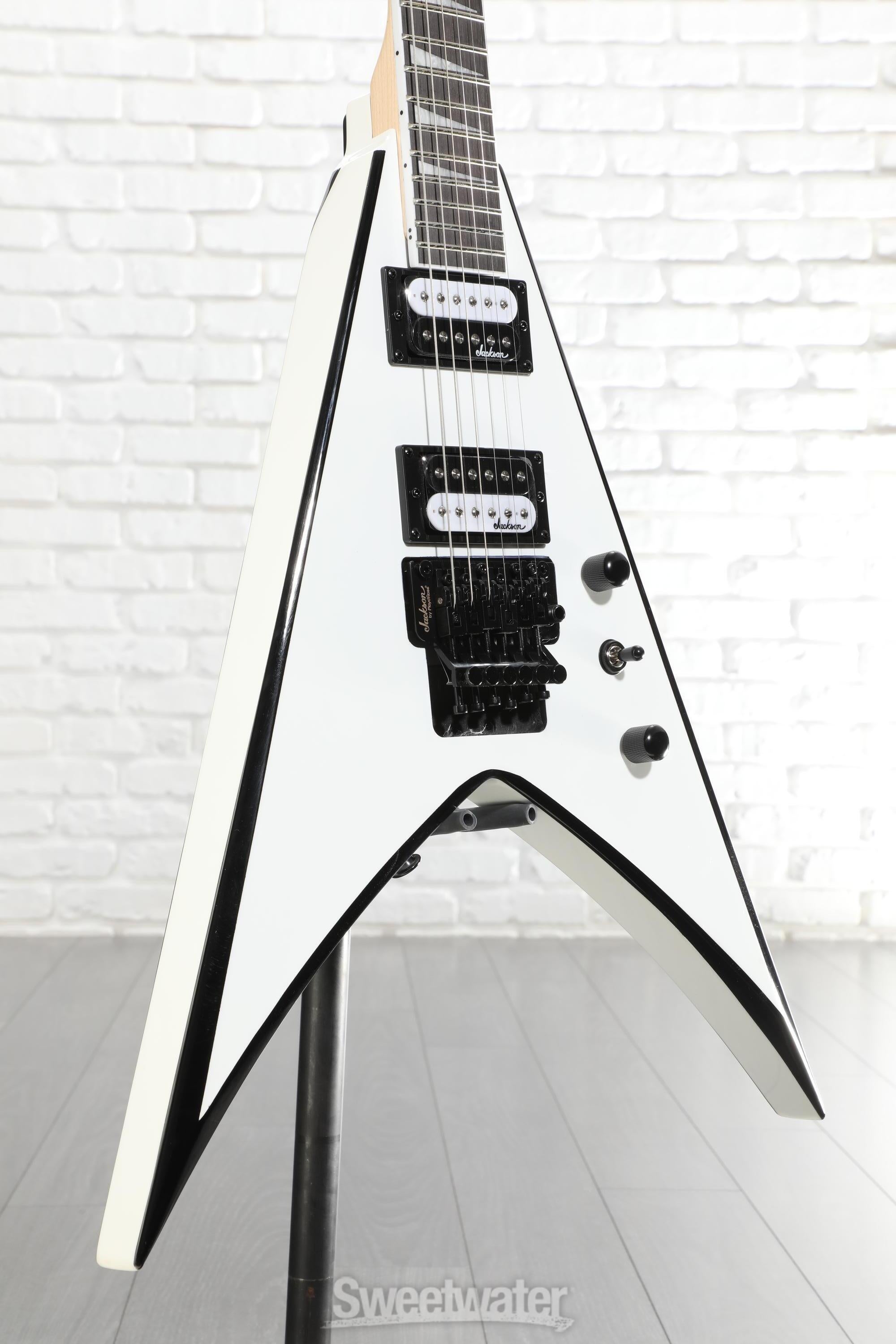 Jackson JS Series King V JS32 - White with Black Bevels | Sweetwater
