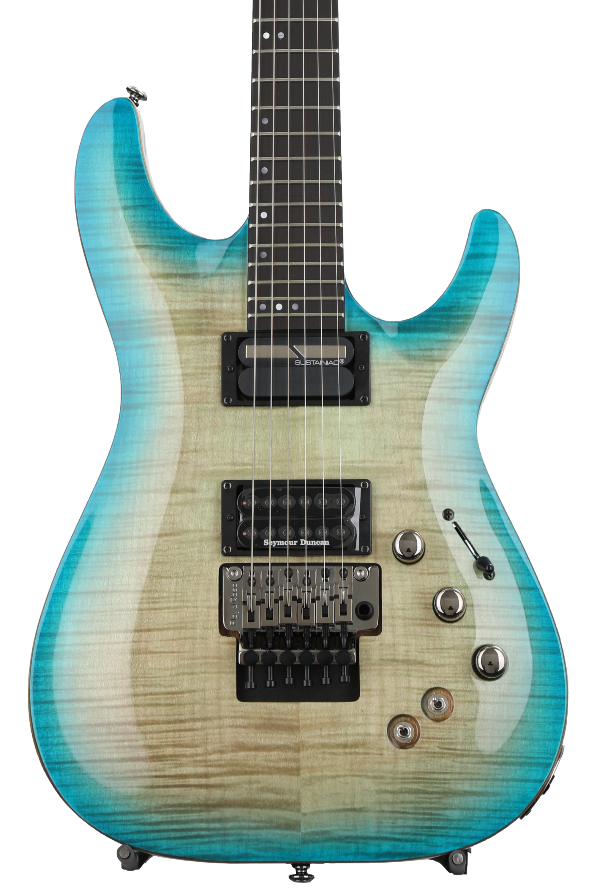 Schecter BlackJack SLS C-1 with Floyd Rose and Sustaniac, Sweetwater  Exclusive - Aquaburst