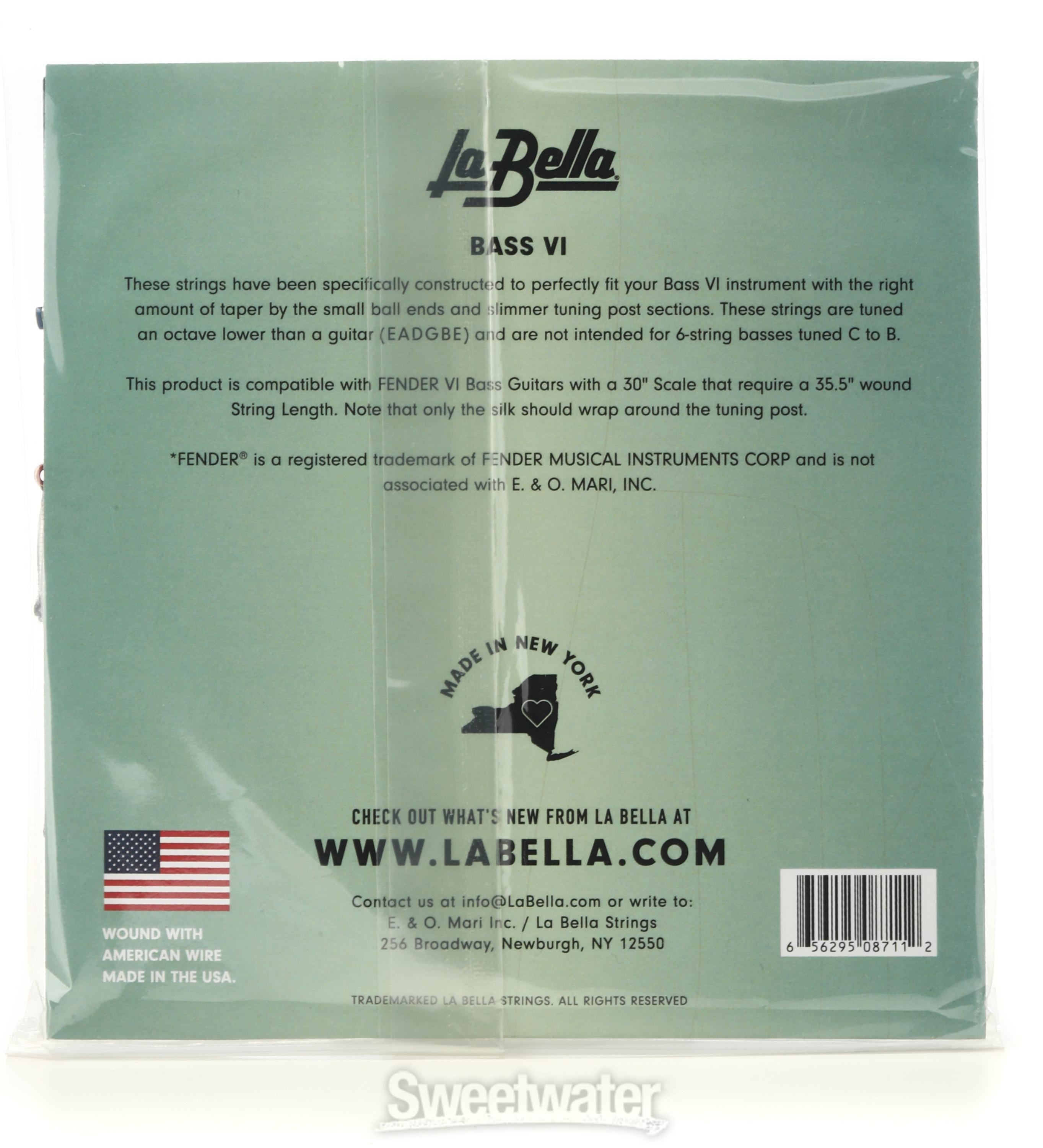 La bella flatwound bass vi outlet strings