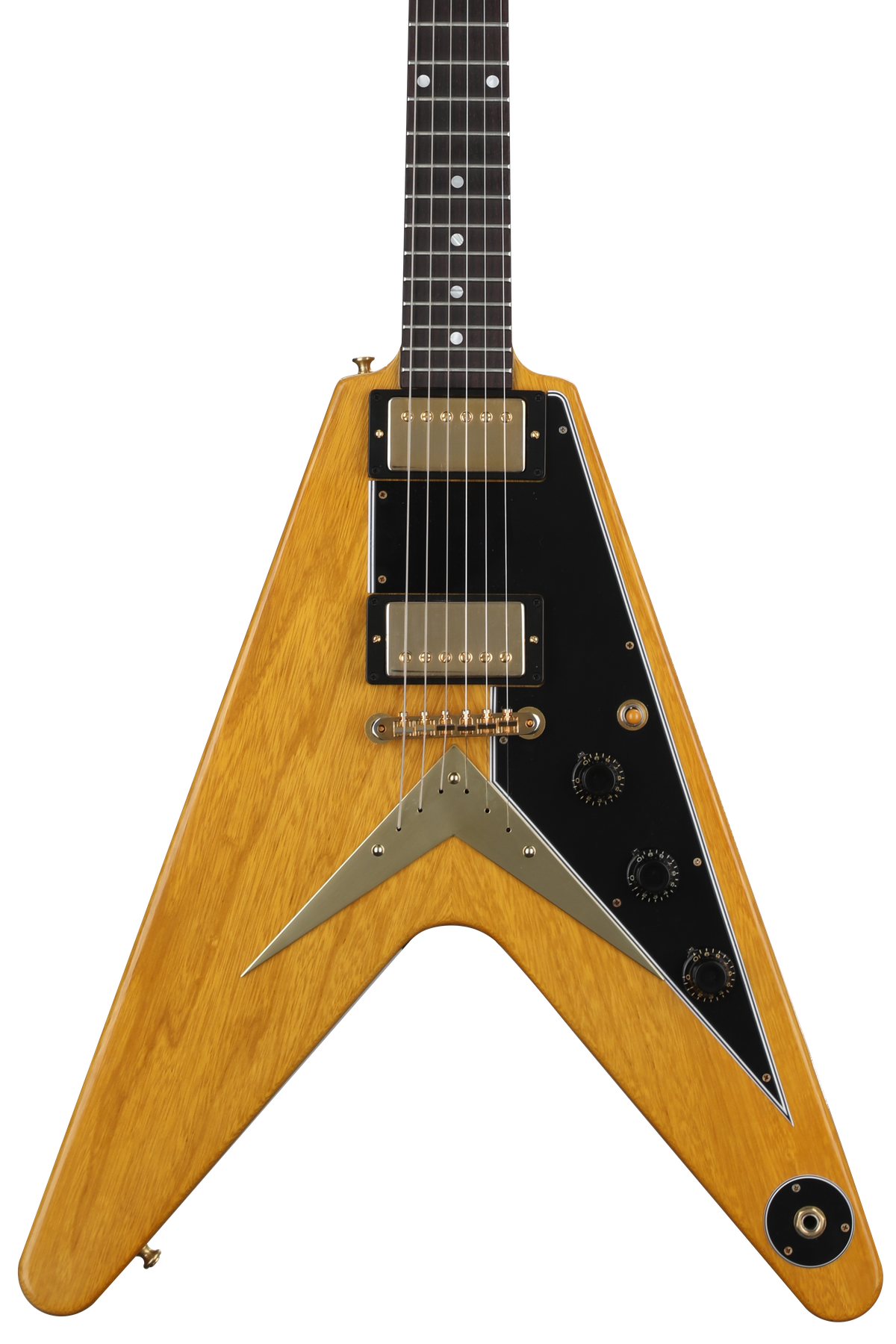 Gibson Custom 1958 Korina Flying V with Black Pickguard - Natural ...