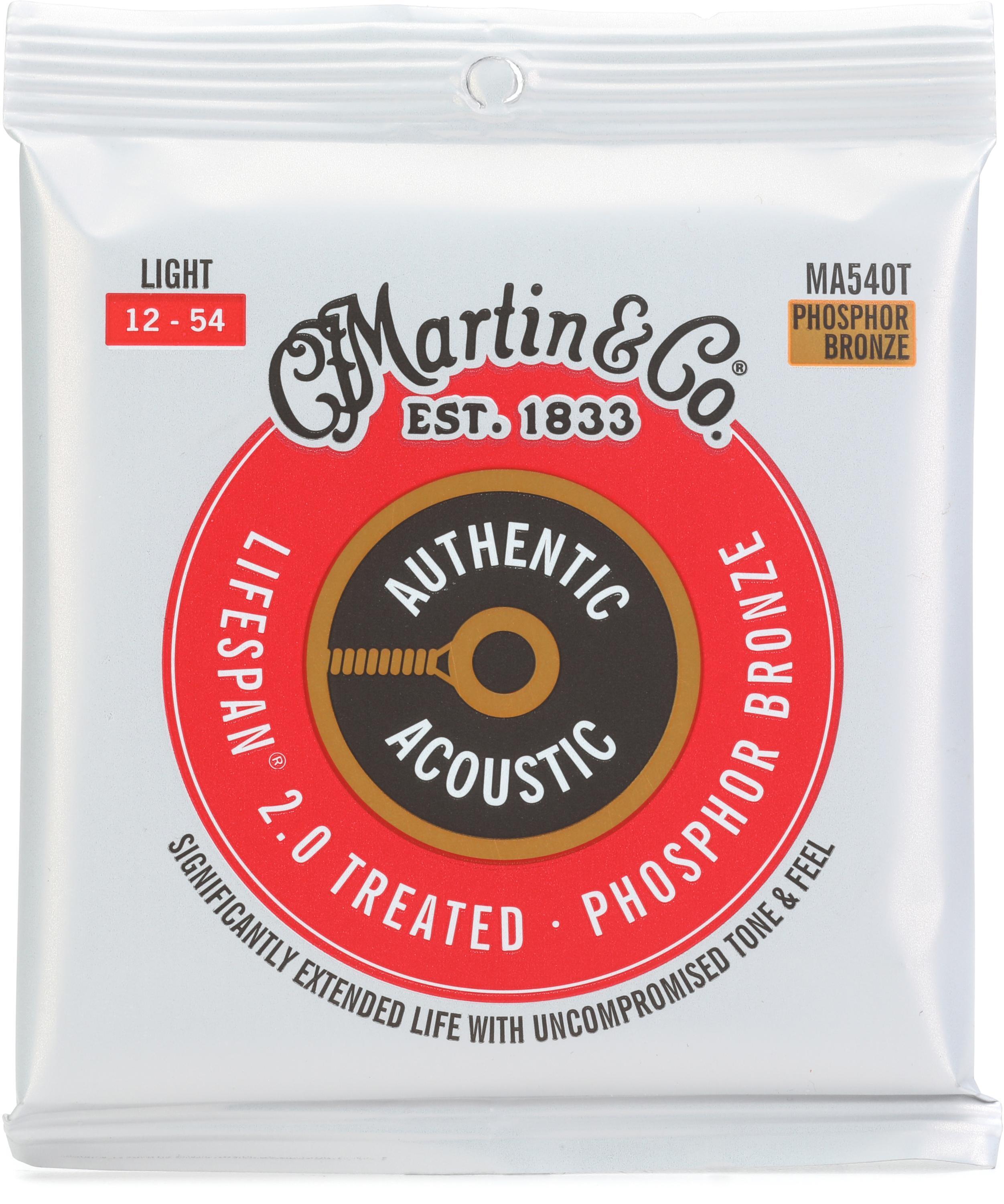 Photo of Martin MA540T Authentic Acoustic Lifespan 2.0 Treated 92/8 Phosphor Bronze Guitar Strings - .012-.054 Light