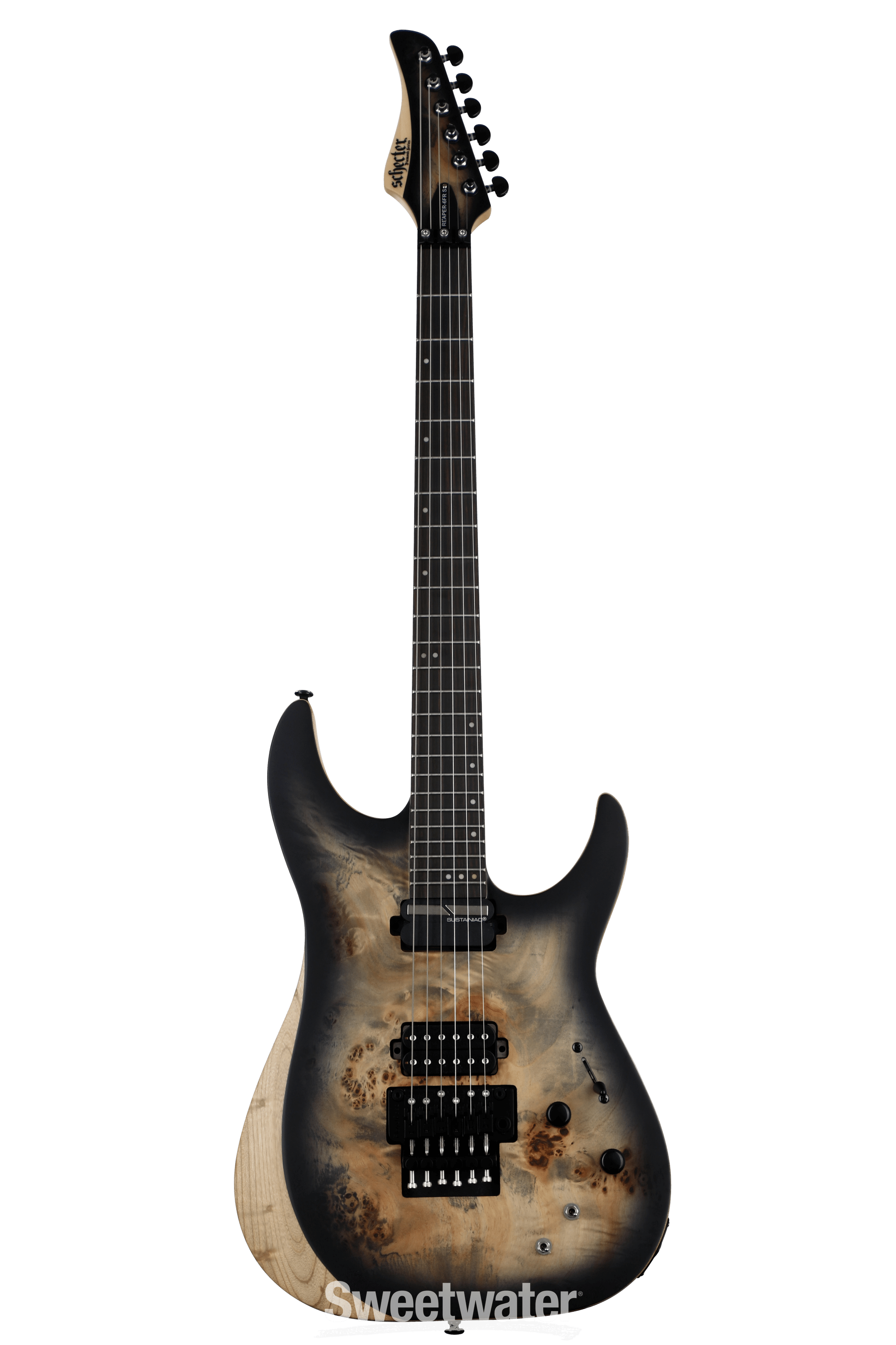 ギター Schecter Reaper-6 FR Charcoal Burst Schecter Reaper-6 FR-S - Satin Charcoal Burst | Sweetwater