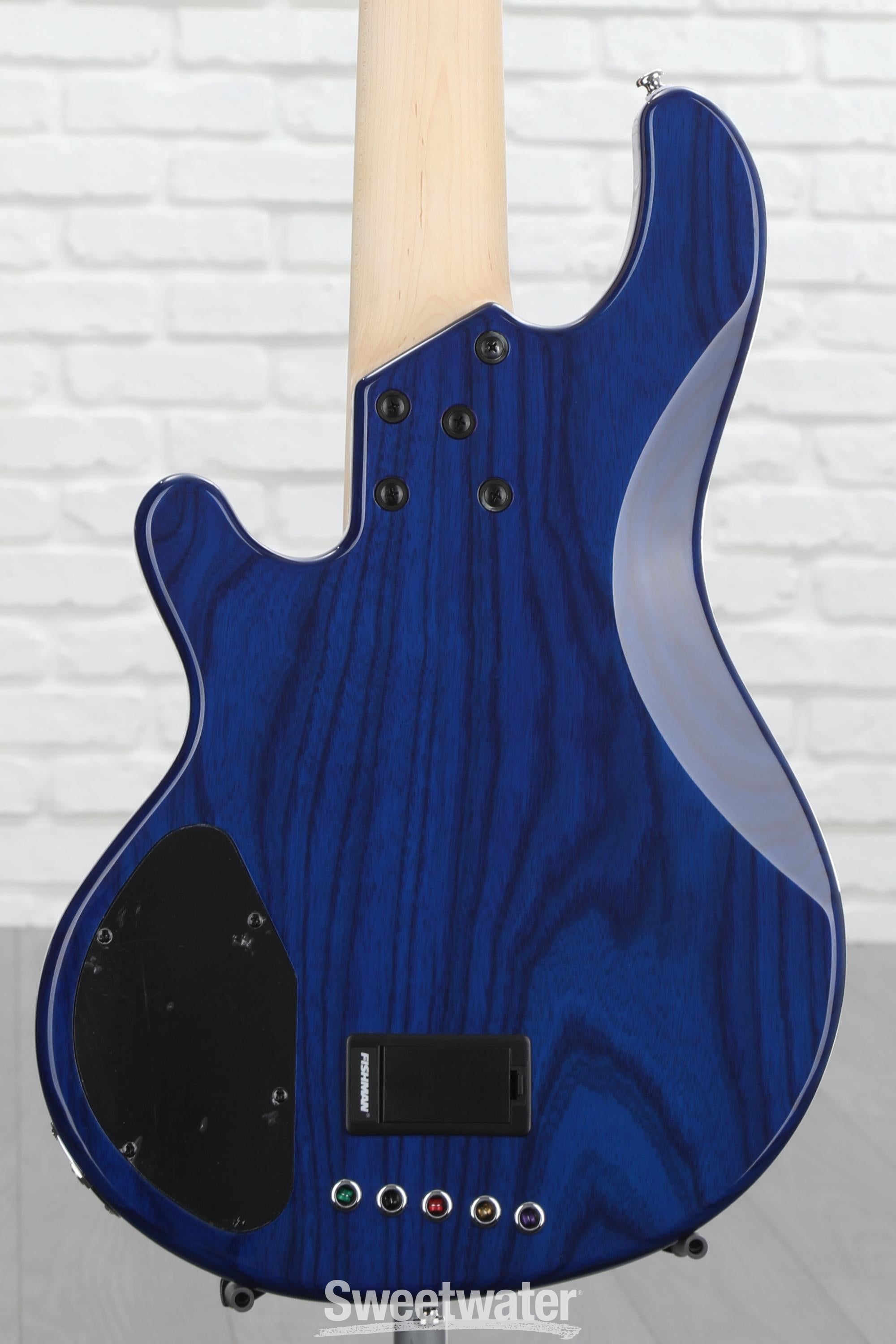 Lakland Skyline 55-02 Deluxe Flame Bass Guitar - Translucent Blue