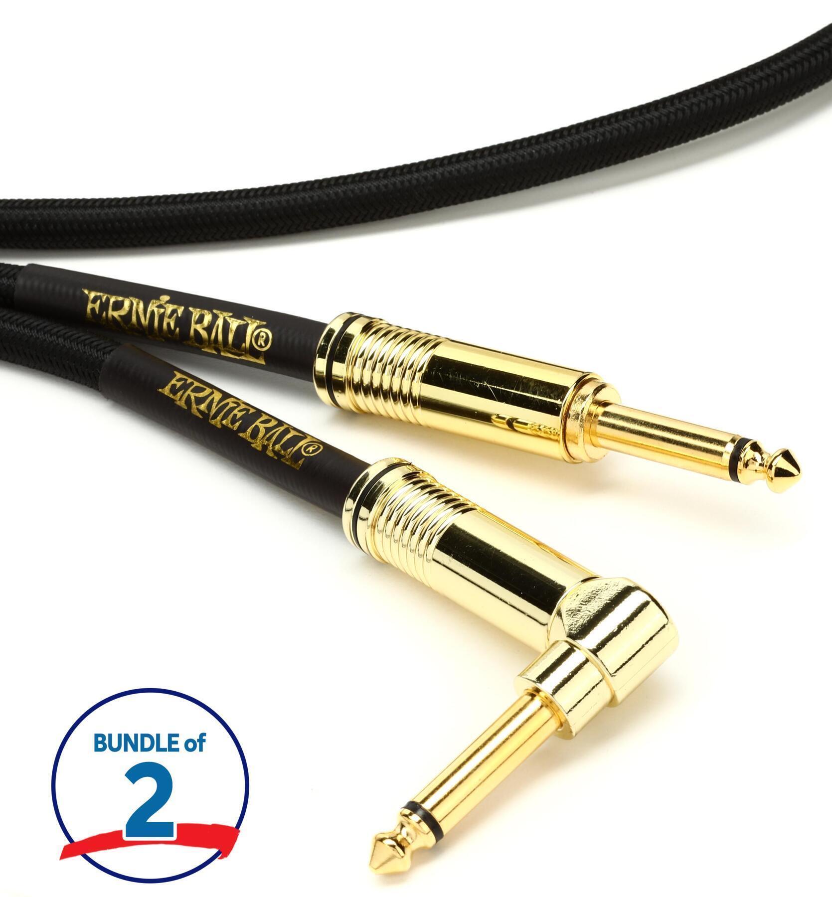Ernie Ball Braided Instrument Cable - 18 feet, Black