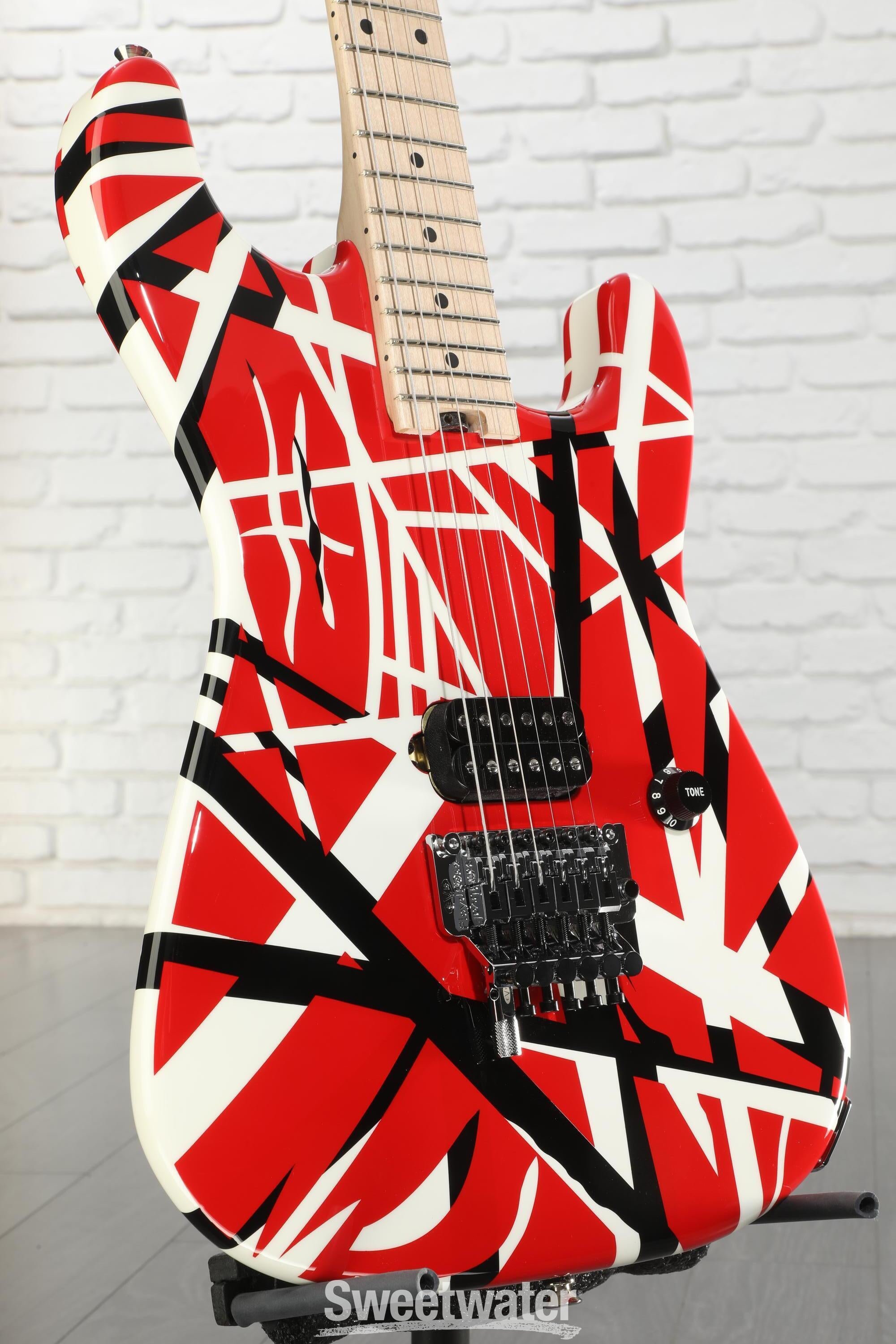 EVH Striped Series - Red with Black and White Stripes
