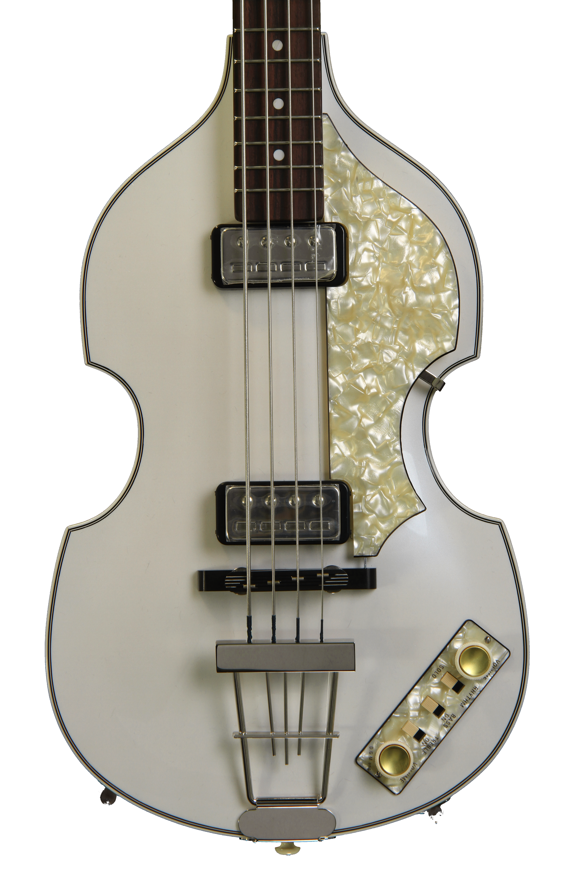 Hofner '62 Custom Shop Violin Bass, Sweetwater Custom - Pearl White