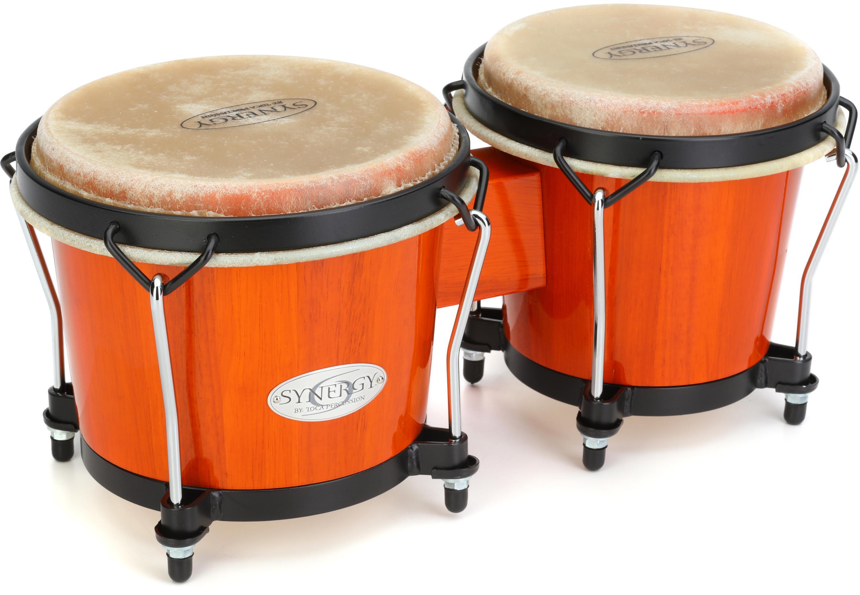 Toca Percussion Synergy Wood Bongos Amber Sweetwater