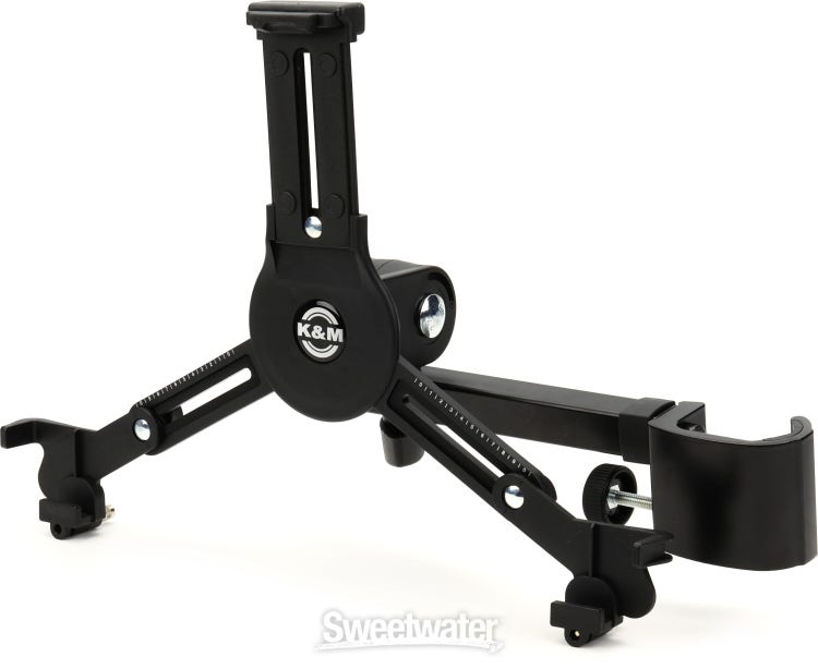 K&M 19791 Universal Tablet Holder - Clamp Mount for iPad/Tablet