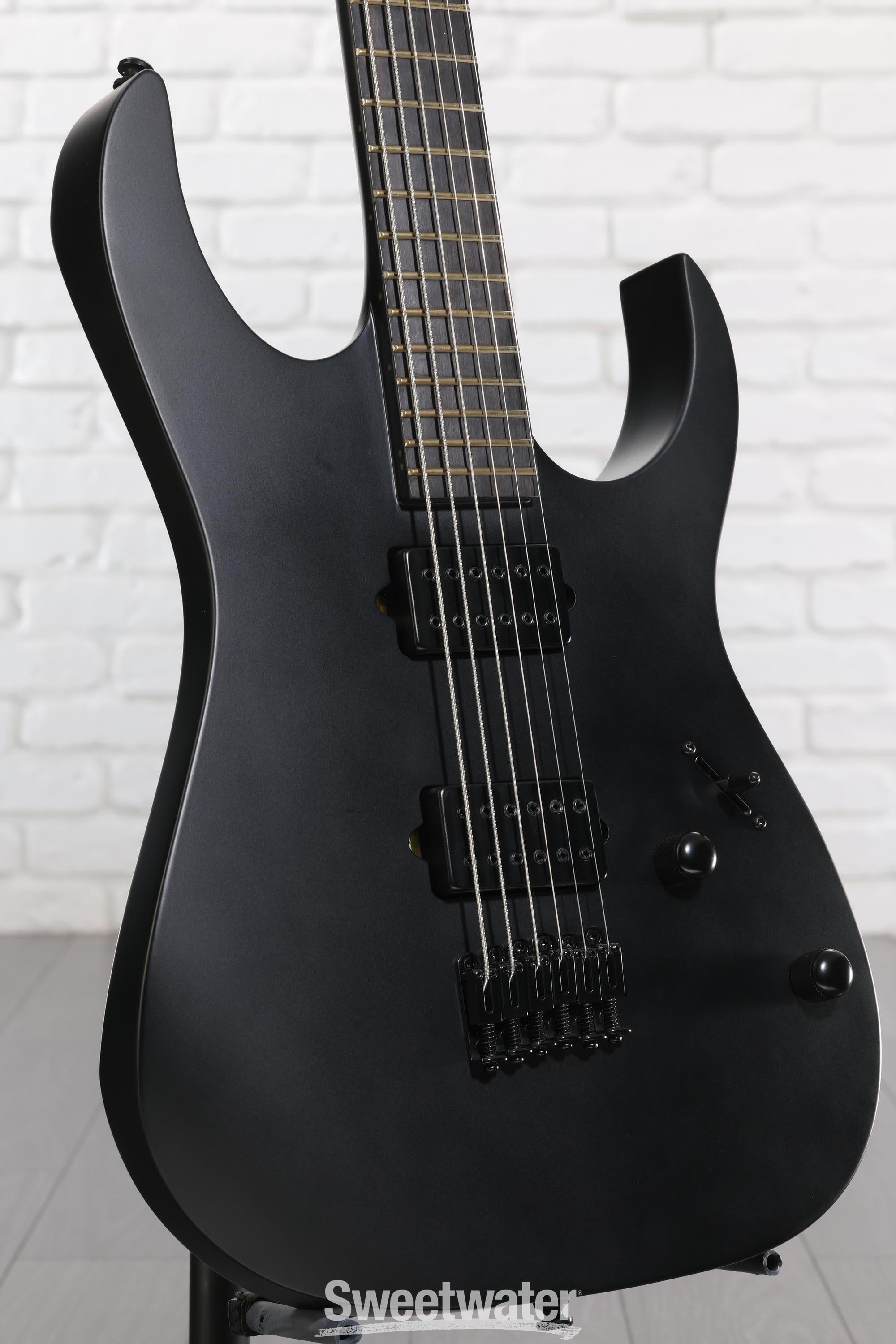 Photo of Ibanez Iron Label RGRTBB21 Baritone Electric Guitar - Black Flat
