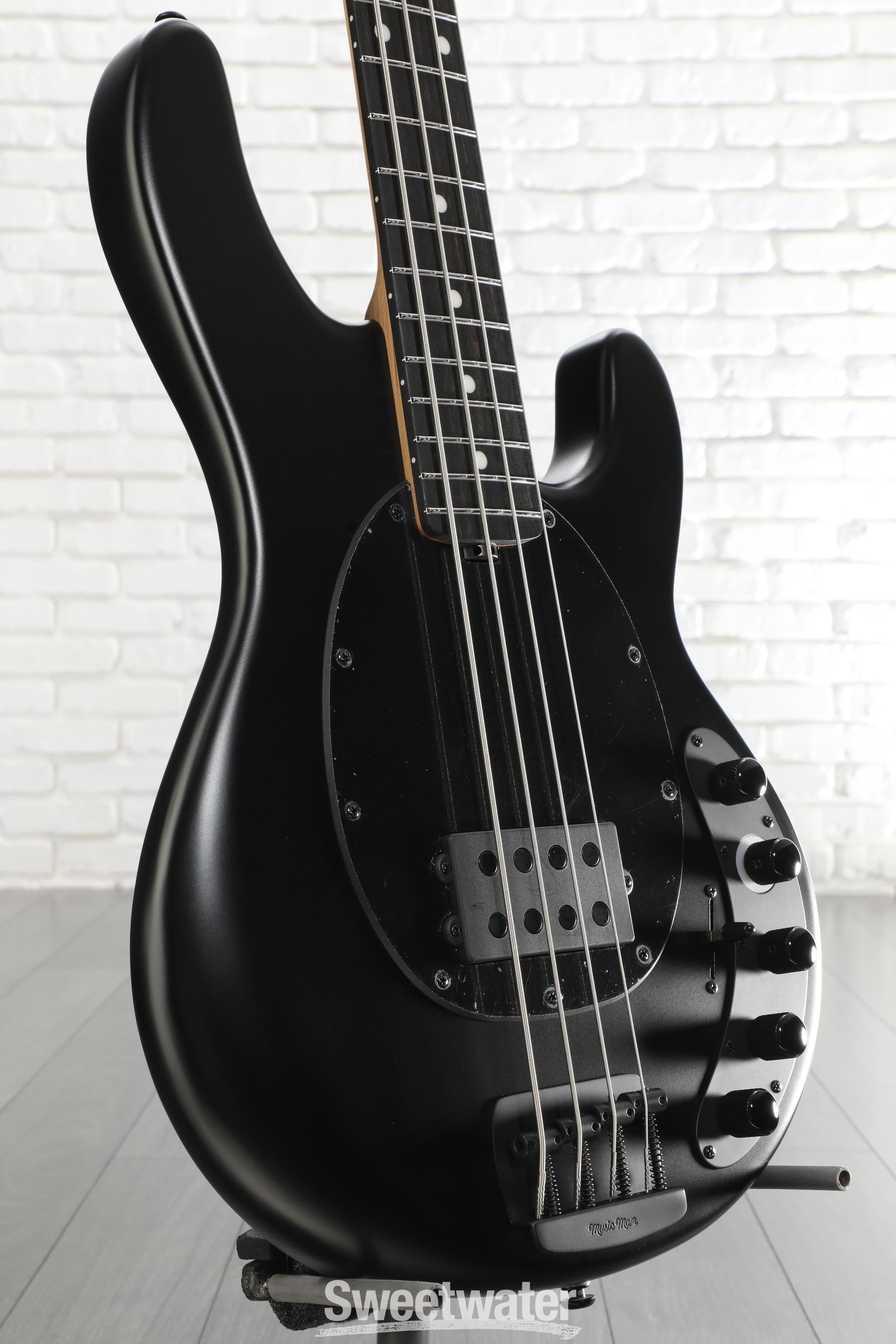 Ernie Ball Music Man DarkRay Electric Bass Guitar - Stealth Black