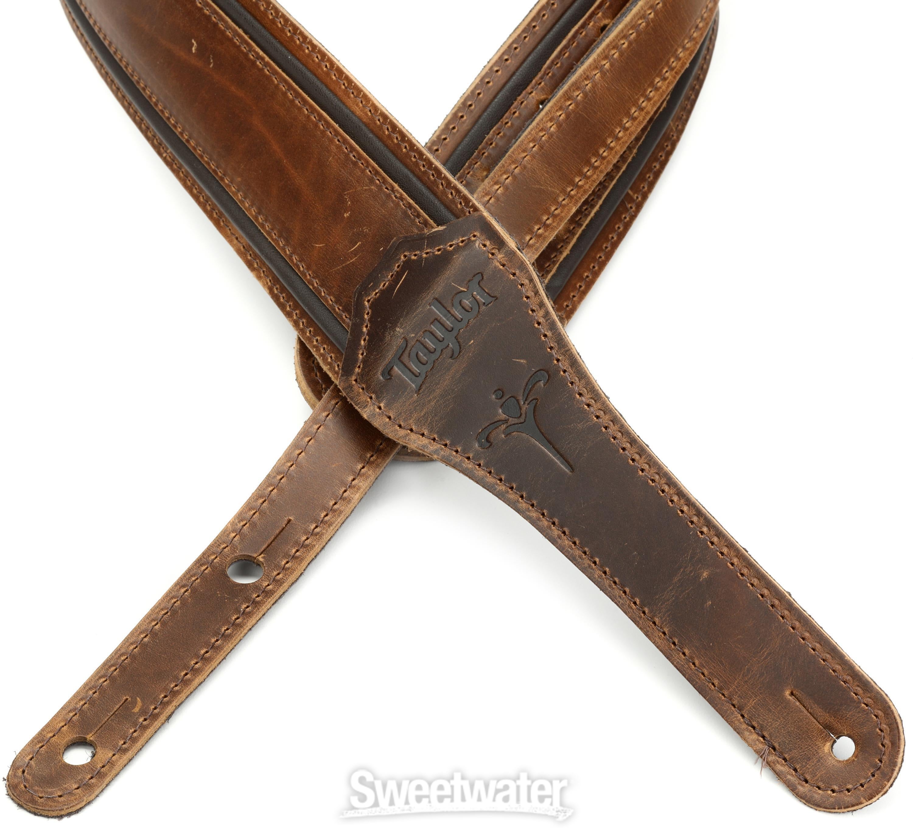 Taylor Fountain 2.5-inch Leather Guitar Strap - Weathered Brown