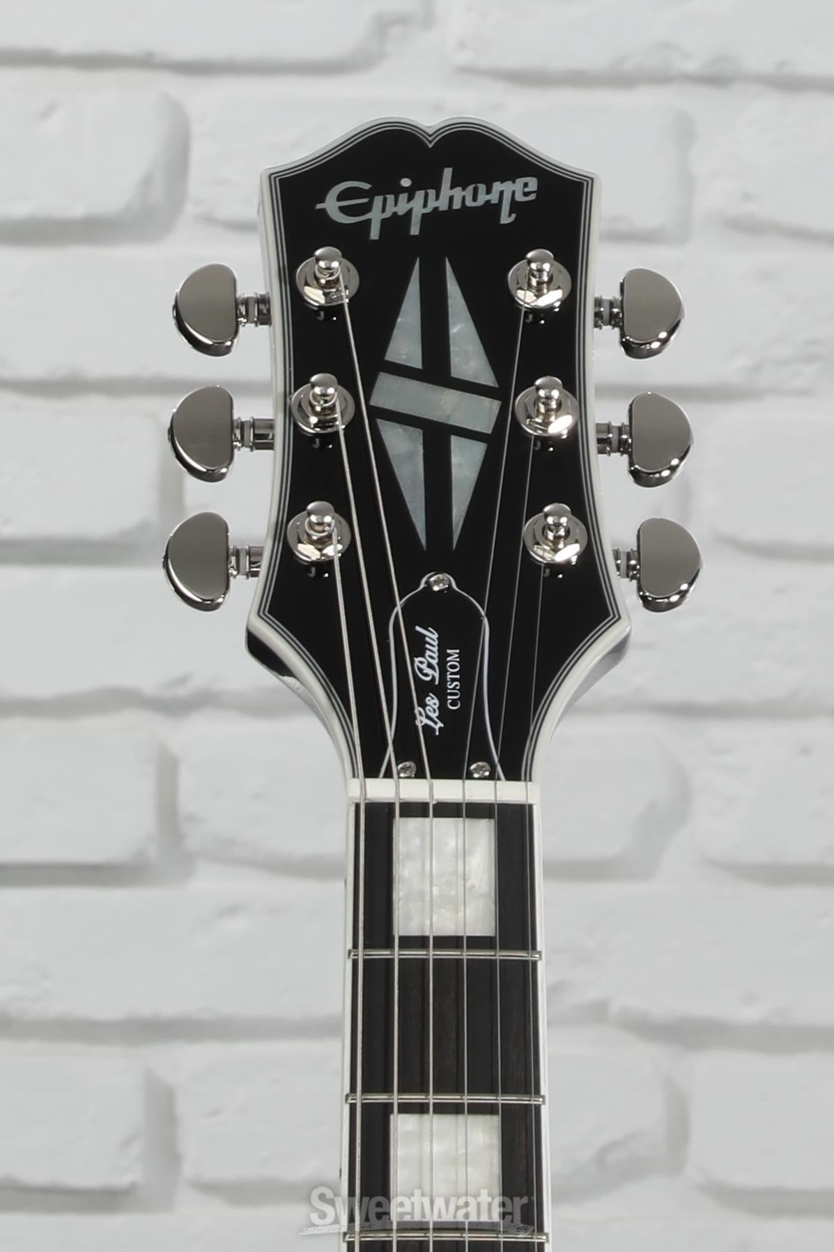 Epiphone Les Paul Custom Electric Guitar - Viper Blue, Sweetwater Exclusive