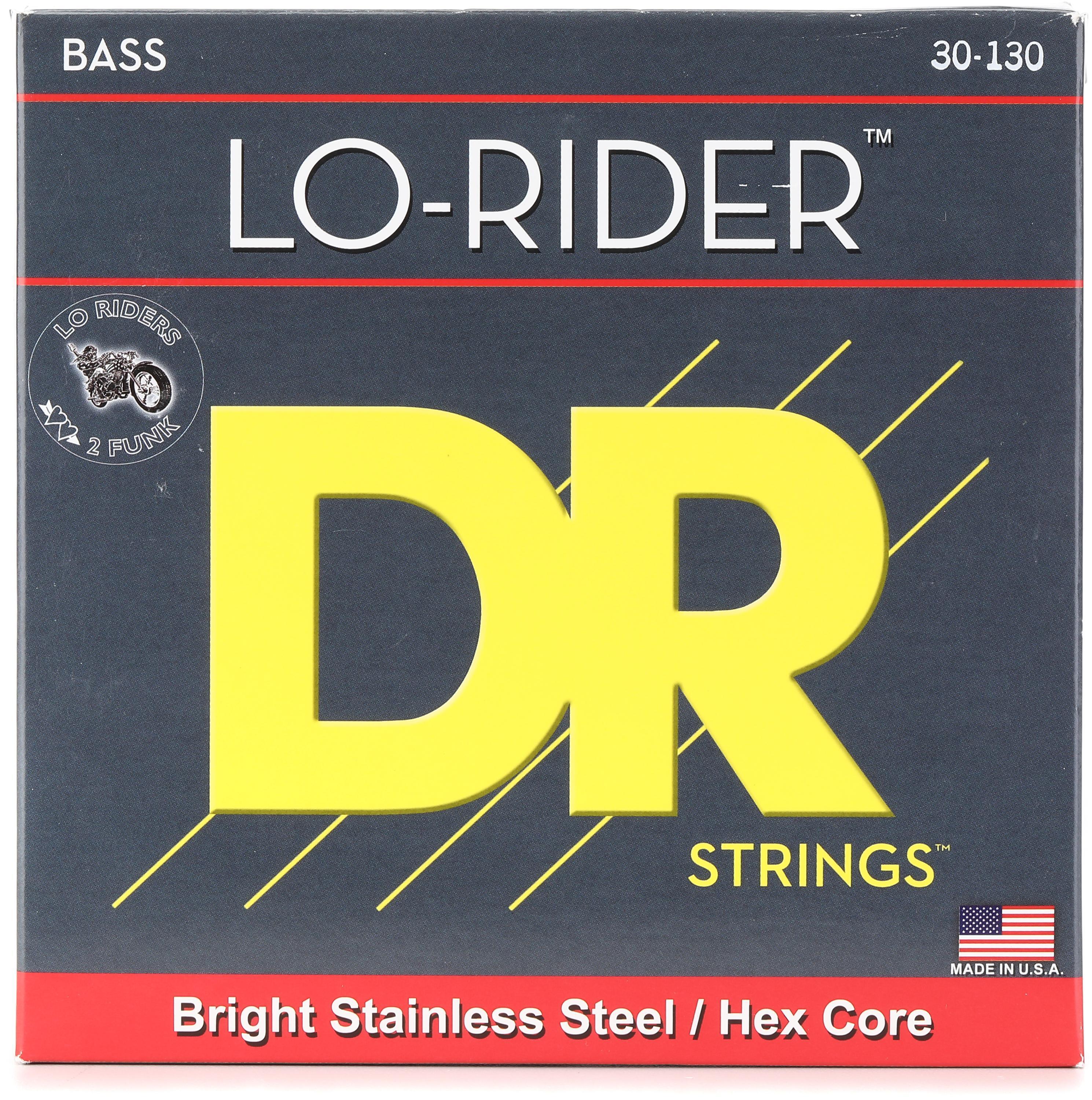 Photo of DR Strings Lo-Rider Electric Bass Guitar Strings - .030-.130 Medium