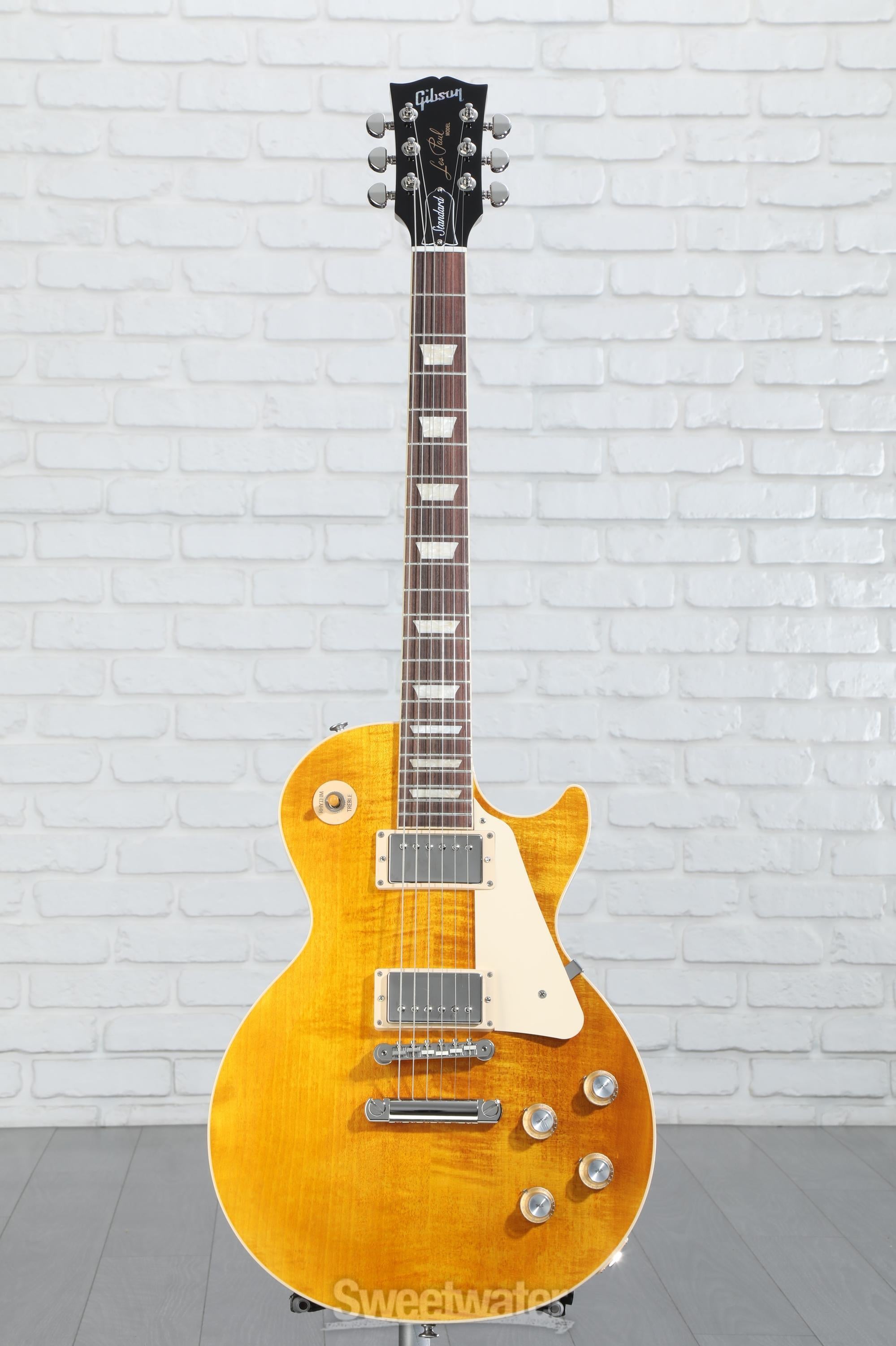 Gibson Les Paul Standard 60s Figured Top Electric Guitar Honey Amber Sweetwater